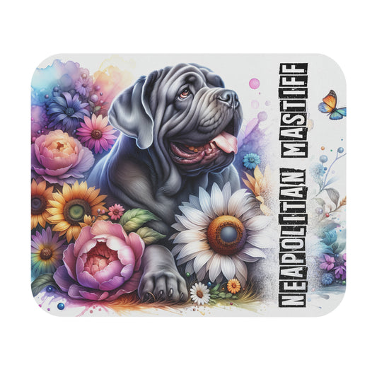 🖱️🐘🌺 Neapolitan Mastiff Mouse Pad – Gentle Giant with Sunflowers & Florals