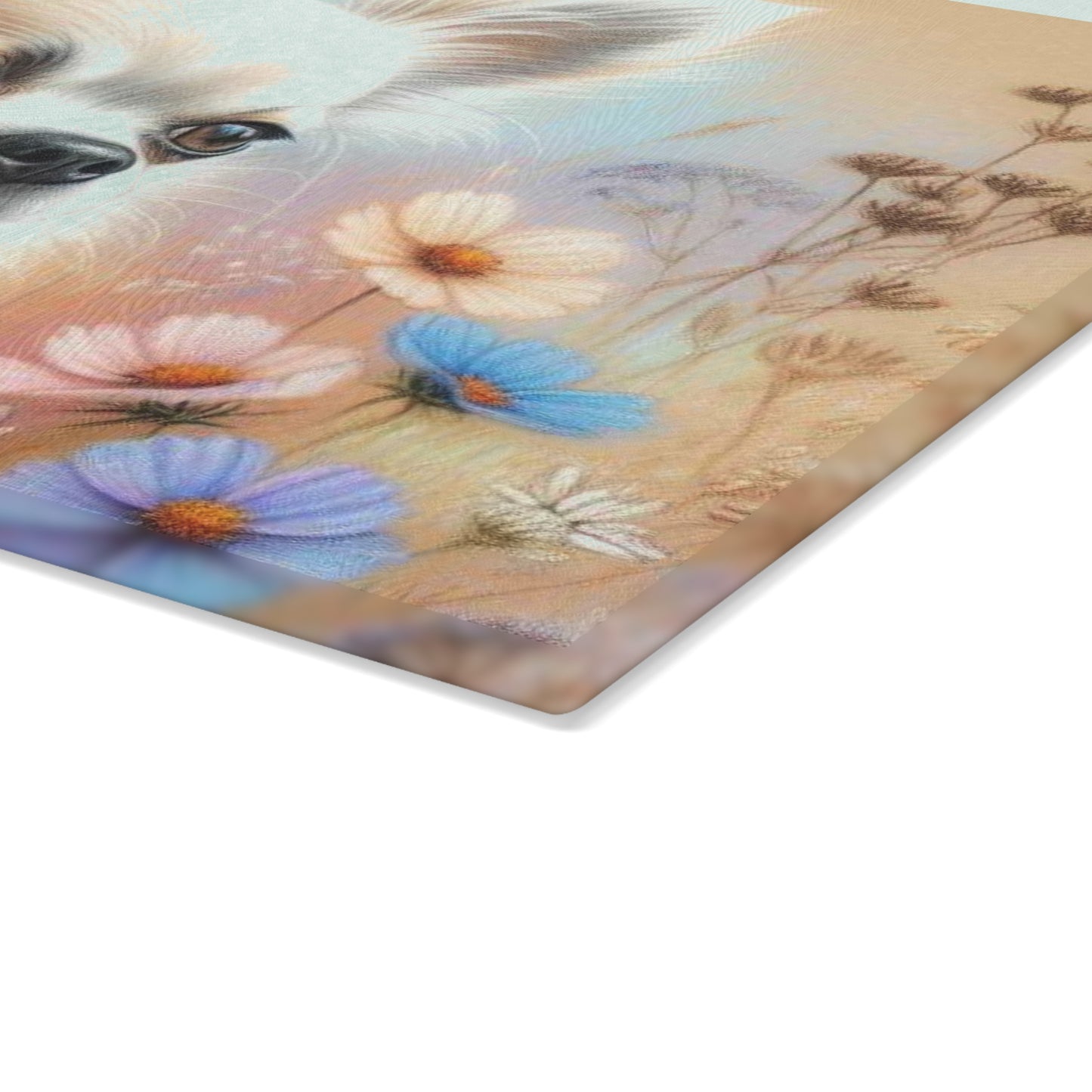 🐾 Chihuahua Wildflower Cutting Board – Petite Pup Charm with Floral Flair 🌼