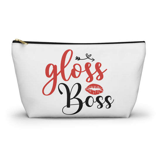 Accessory Pouch – "Gloss Boss" Red Makeup Bag