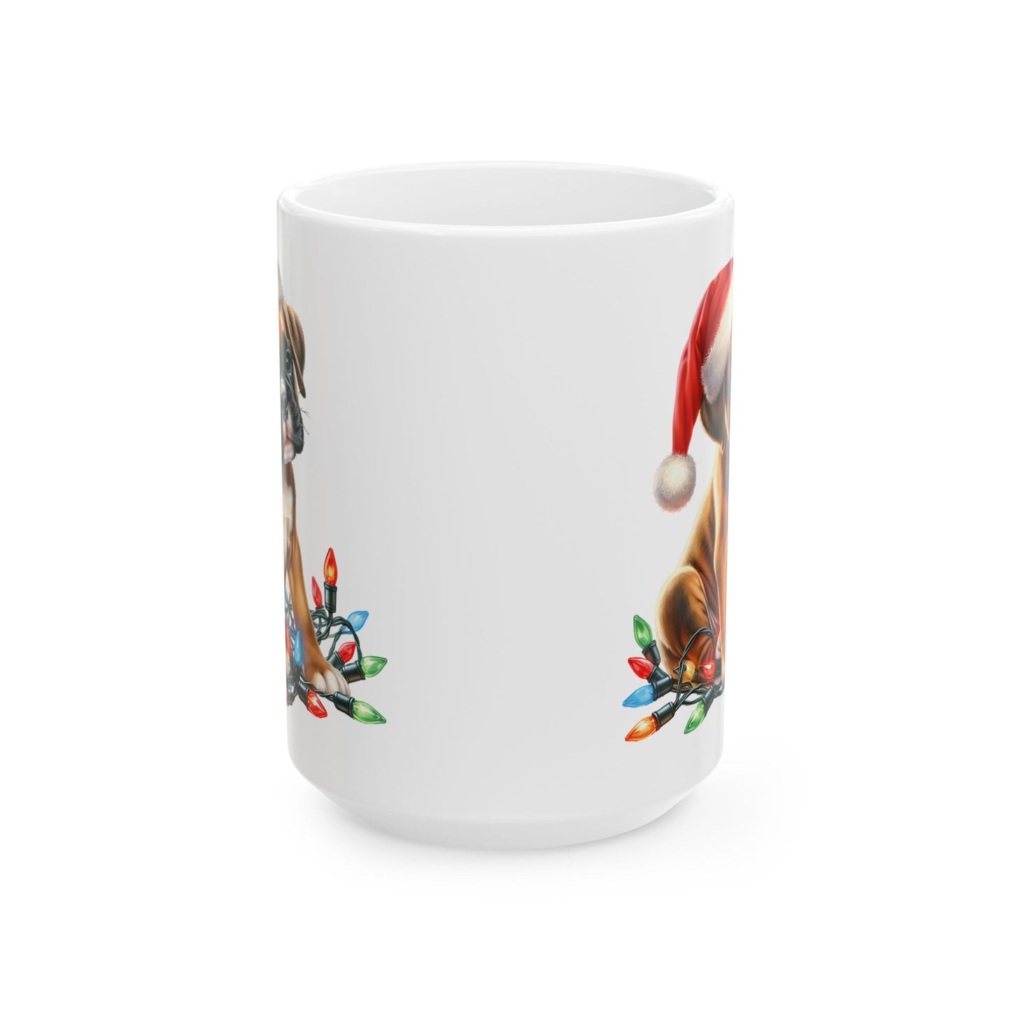 🐾 Boxer Christmas Lights Mug – Festive Cheer for Dog Lovers 🎄