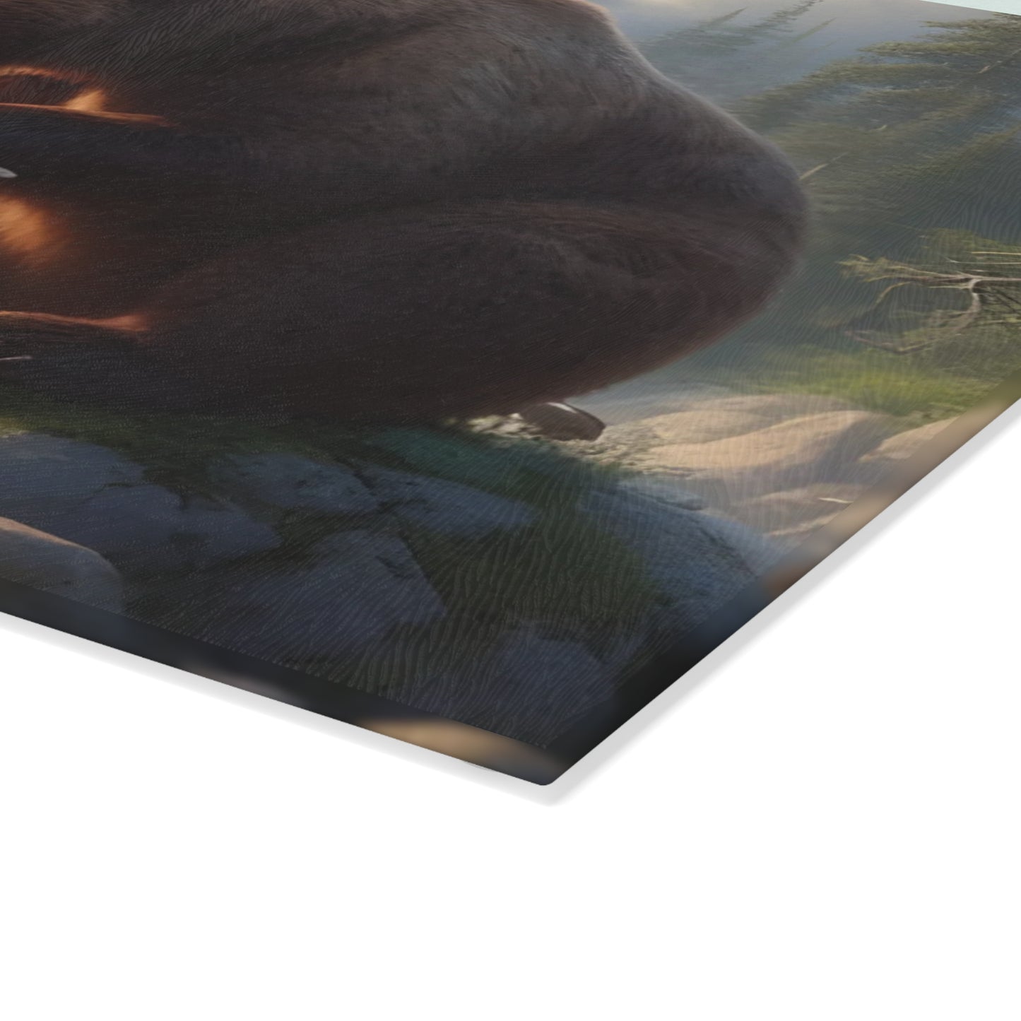 🐻🌲 Bear & Salmon River Cutting Board – Nature’s Wild Elegance for Your Kitchen 🌲🐻