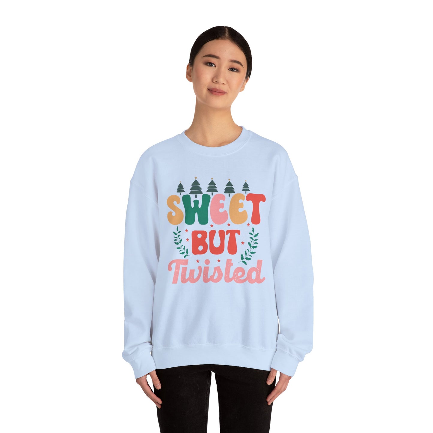 🎀✨ Sweet But Twisted Sweatshirt – Retro Pastel Christmas Vibes for the Season 🌲💖