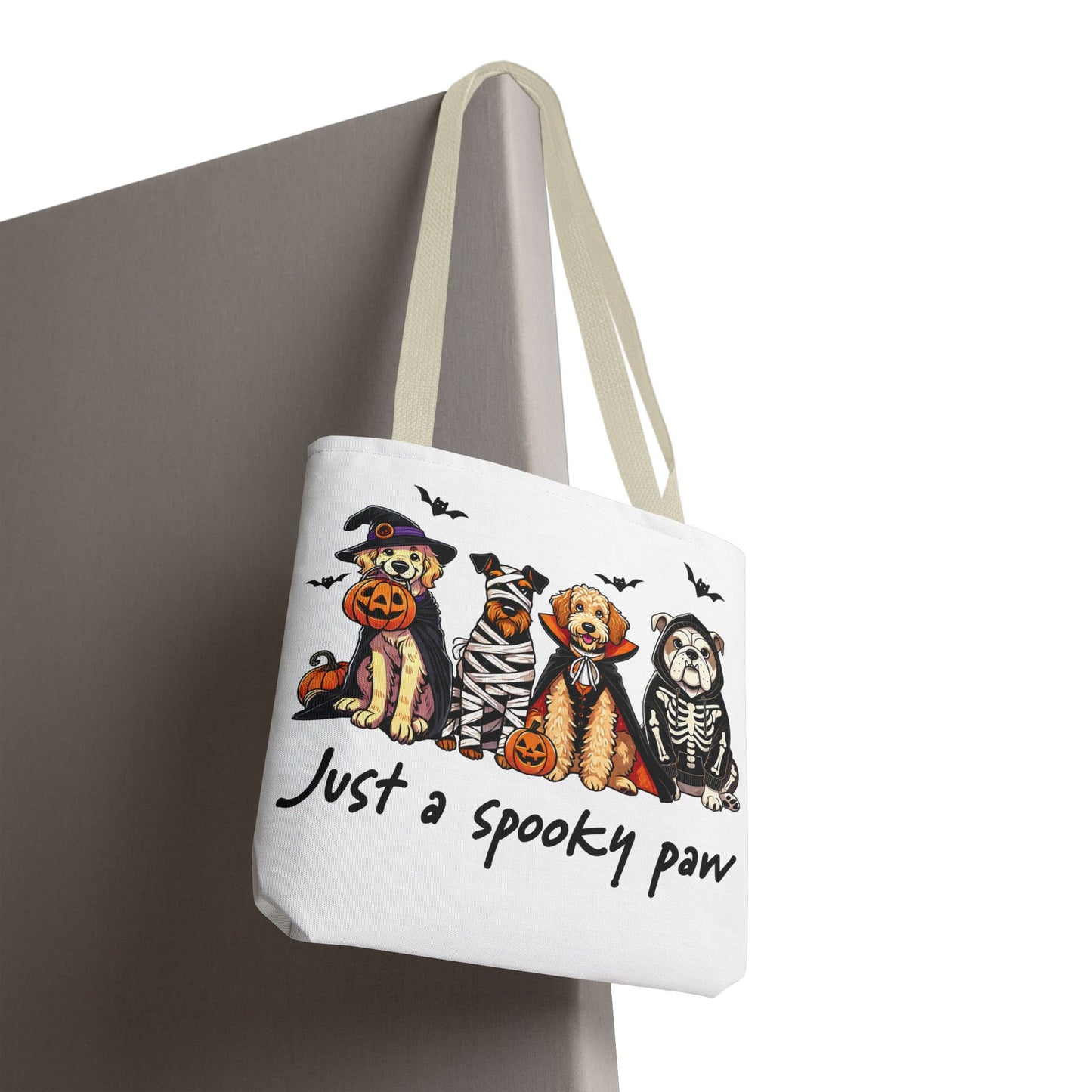 🐾 Spooky Paws Halloween Tote Bag – Doggone Cute Halloween Style 🎃