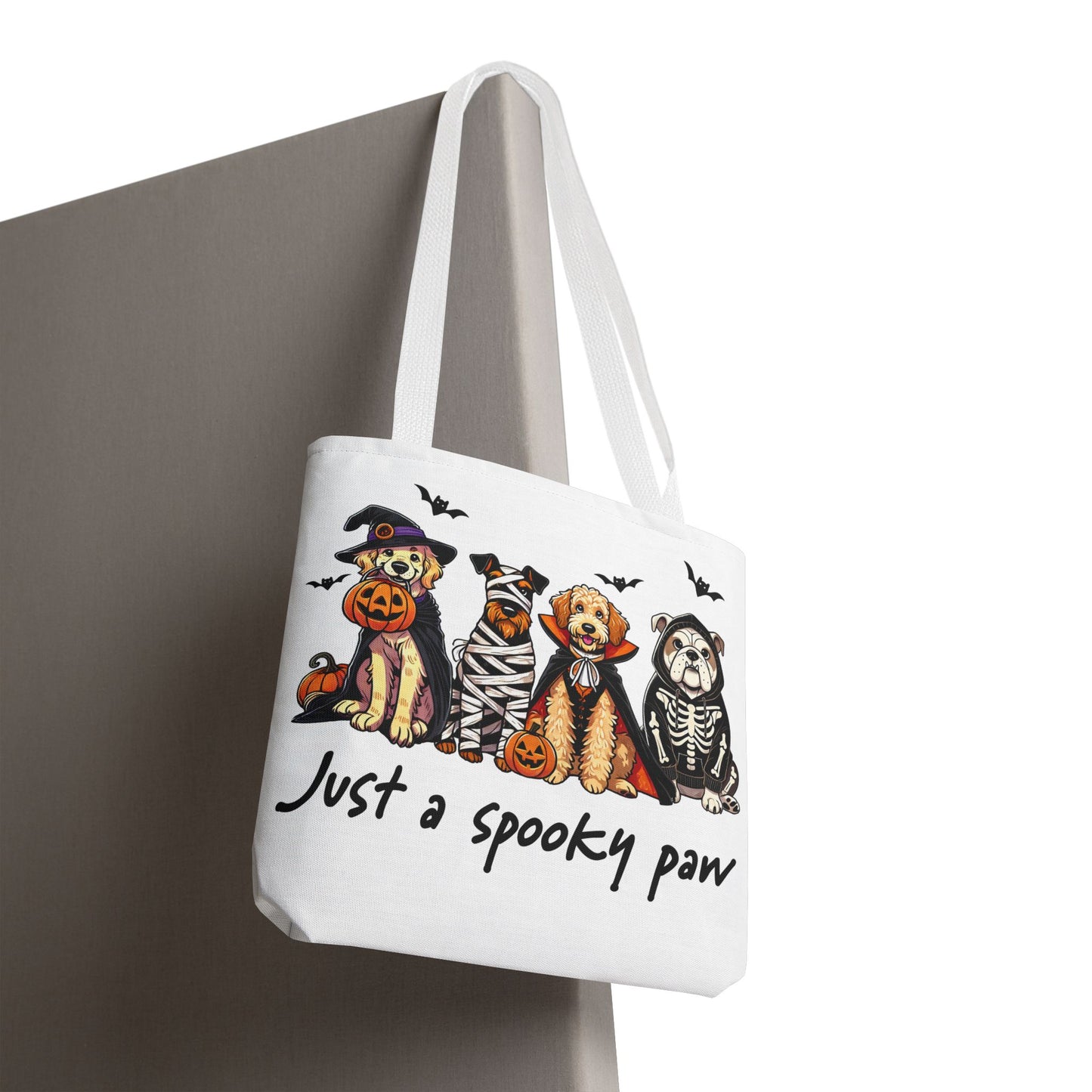 🐾 Spooky Paws Halloween Tote Bag – Doggone Cute Halloween Style 🎃