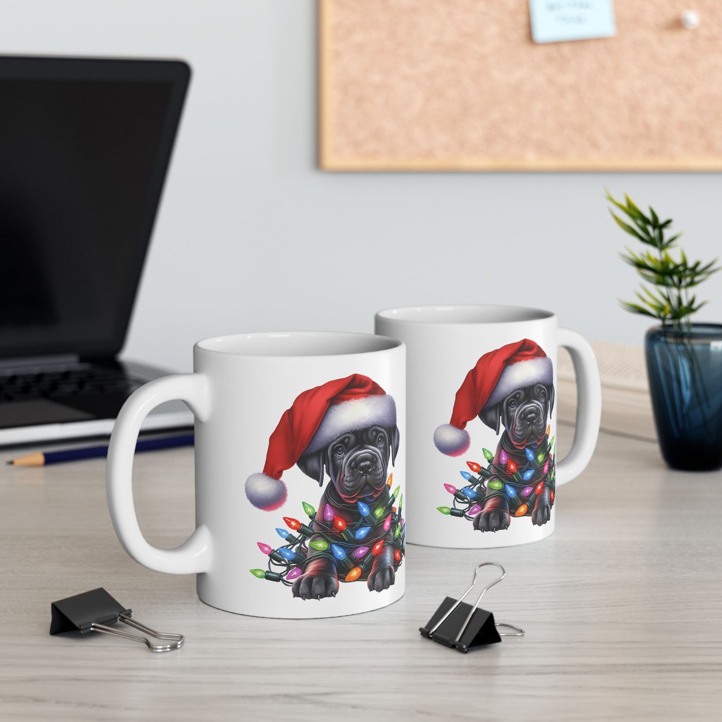 🎄 Cane Corso Christmas Lights Mug – Big Pup Energy for the Holidays 🎅🐾