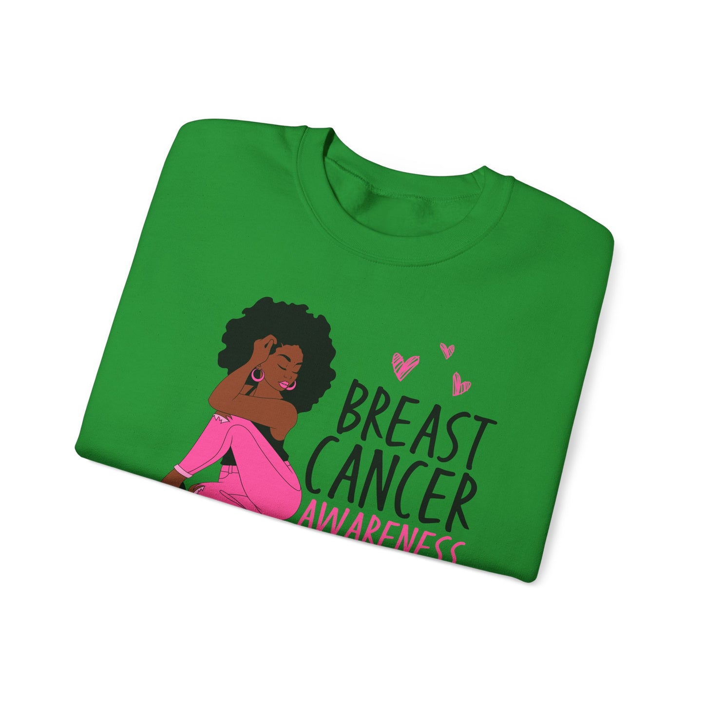 💕✨ Pink Awareness Woman Sweatshirt – Elegant Breast Cancer Support Crewneck