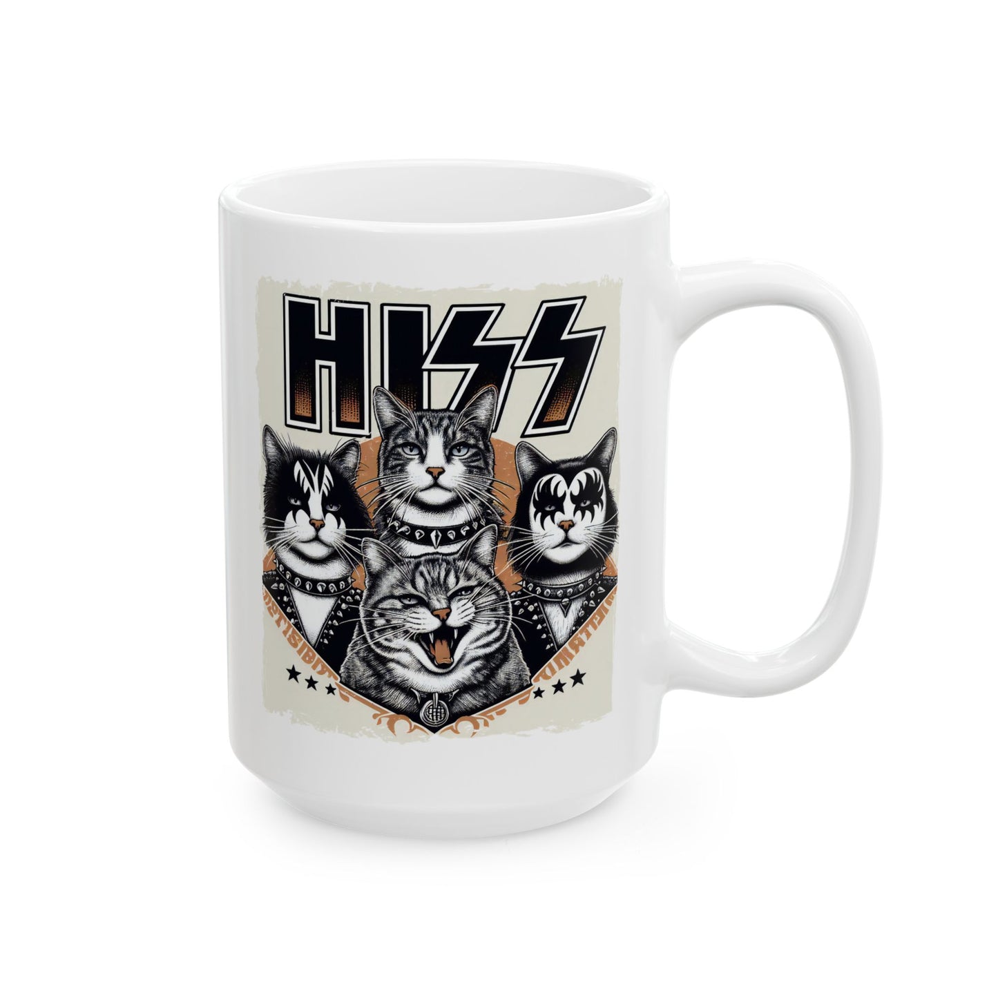 🎸🐾 "HISS" Rock Band Cat Mug – Purrfectly Loud, Proud & Hilarious 🐾🎸