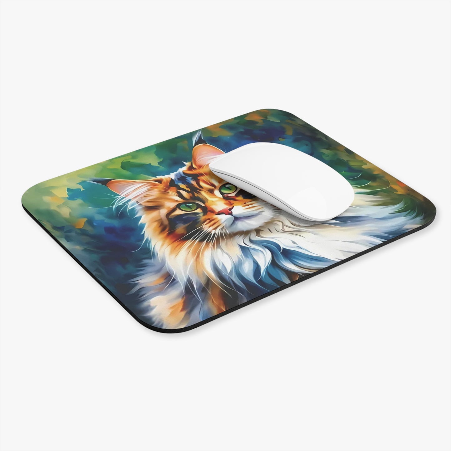 Alfombrilla de ratón con diseño de gato Maine Coon: un encanto felino majestuoso para tu escritorio