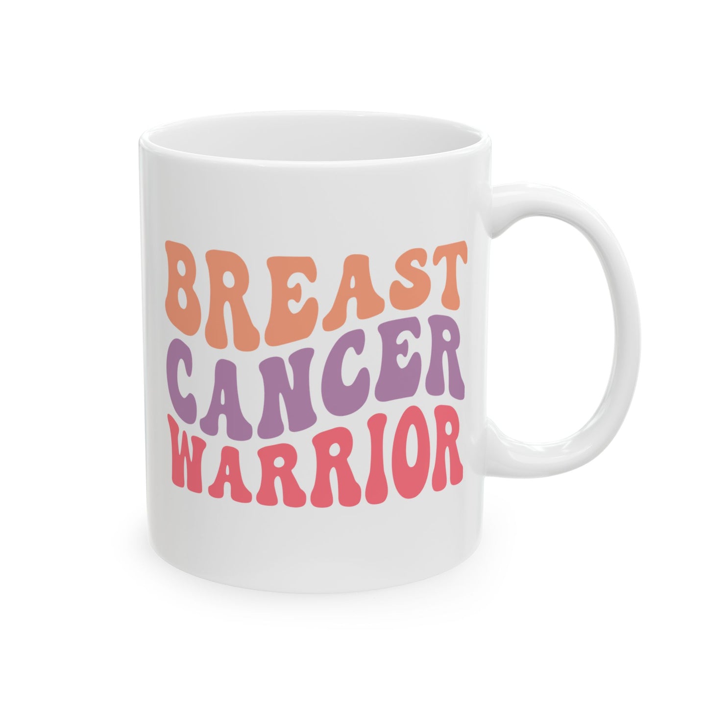 🎀 Breast Cancer Warrior Mug – Retro Strength & Bold Courage 💪