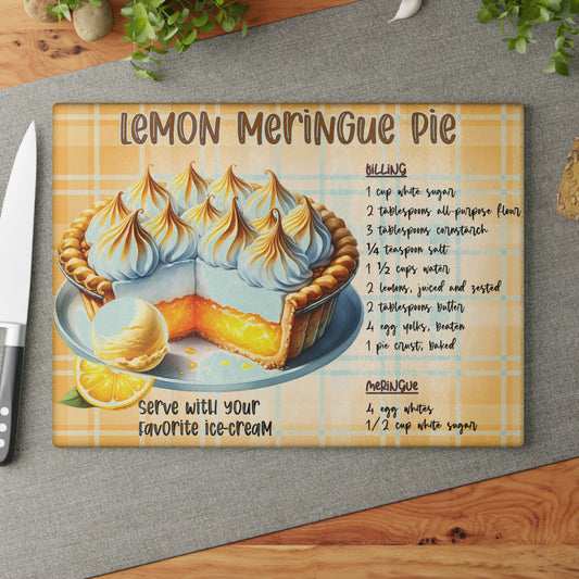 🍋 Lemon Meringue Pie Recipe Cutting Board – Sweet Nostalgia Meets Kitchen Charm