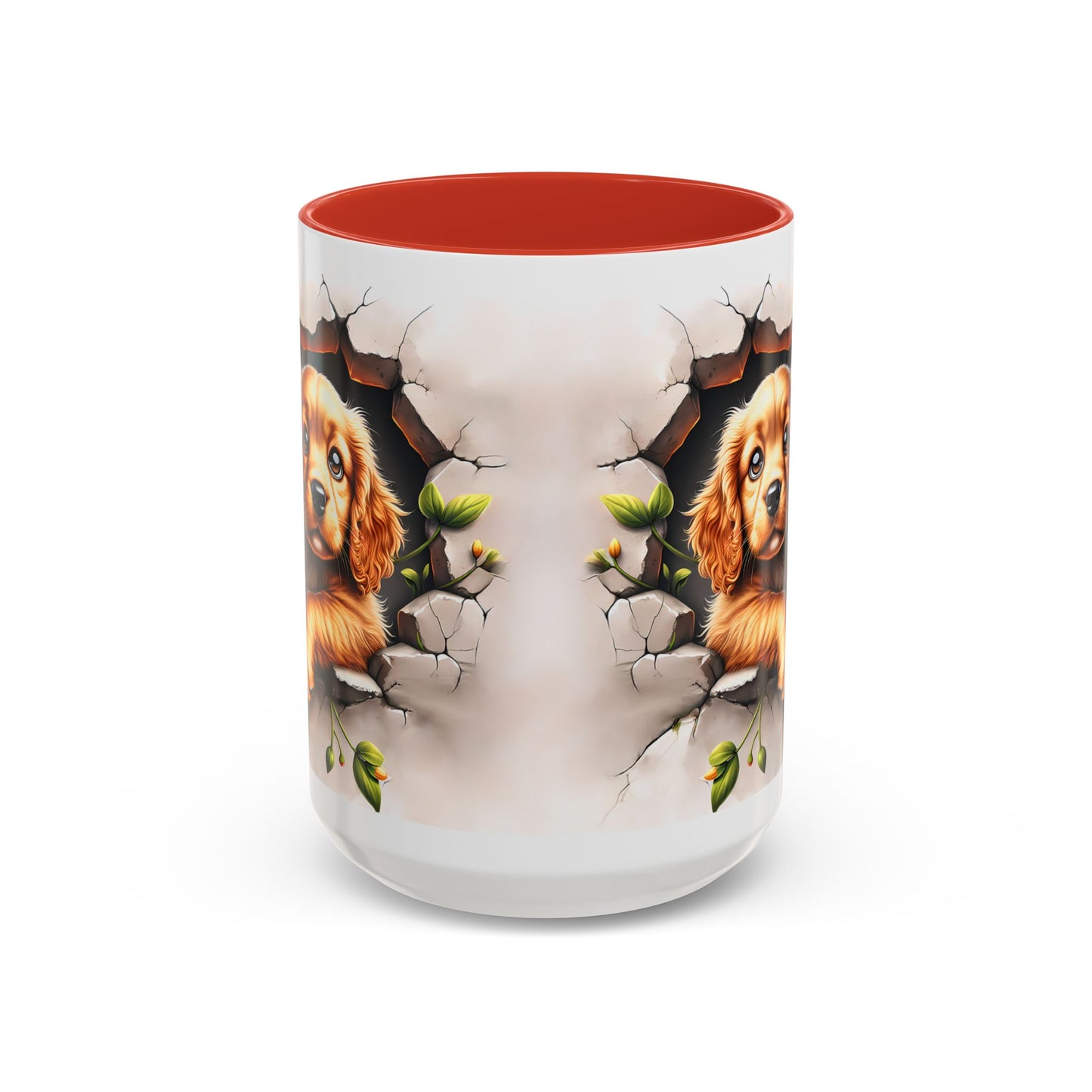 🐾 Cocker Spaniel Puppy Accent Mug – Sweet Fluffy Pup Coffee Cup ☕🤎