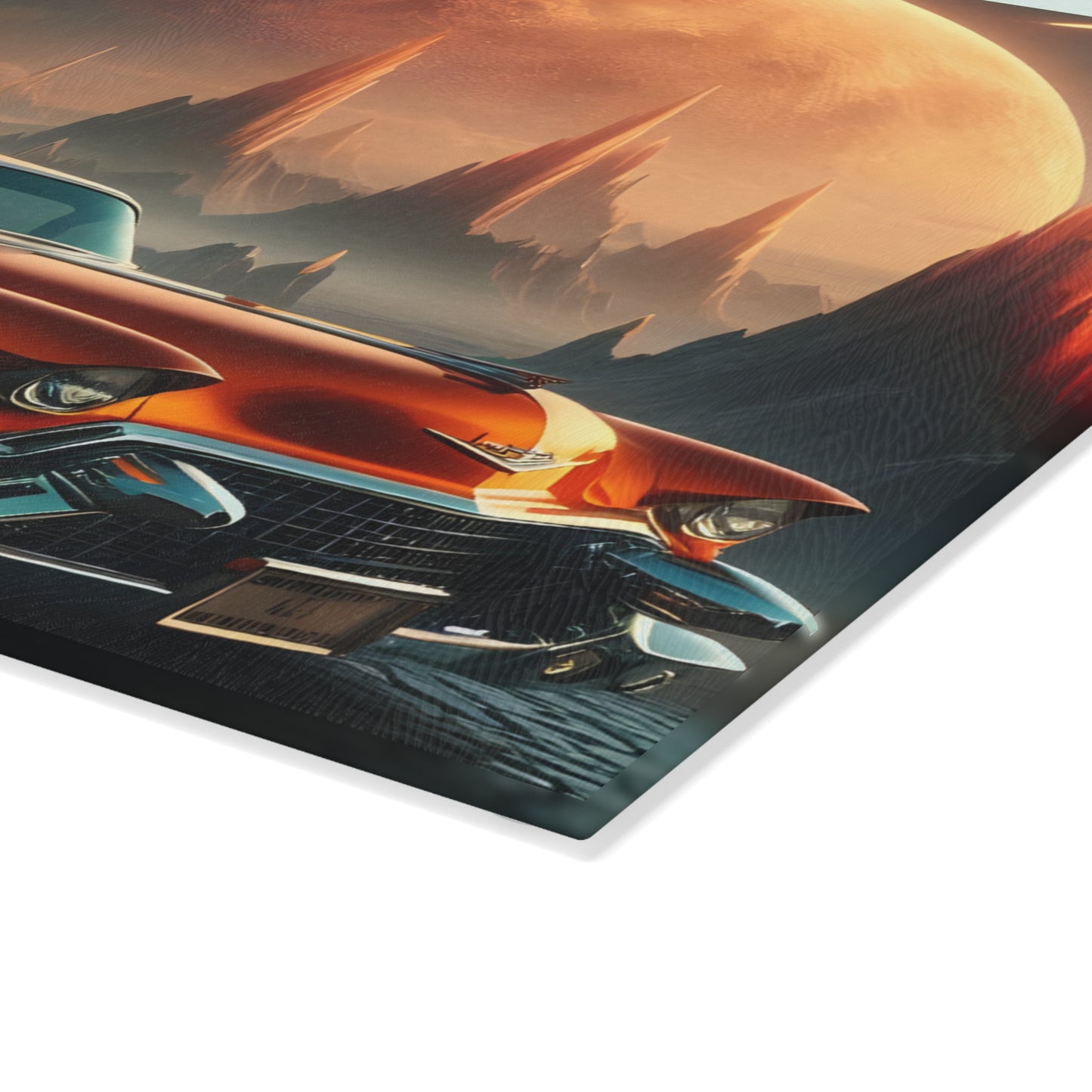 🔥 Retro Flame Classic Car Cutting Board – Bold Style for Kitchen & Garage Lovers 🚗