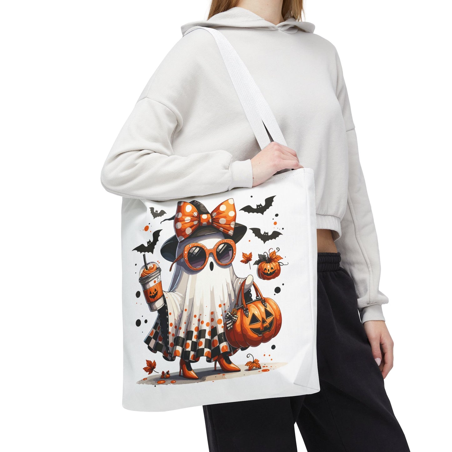 🧡 Chic Ghost Halloween Tote Bag – Sassy, Stylish & Spook-tacular 👻🎃