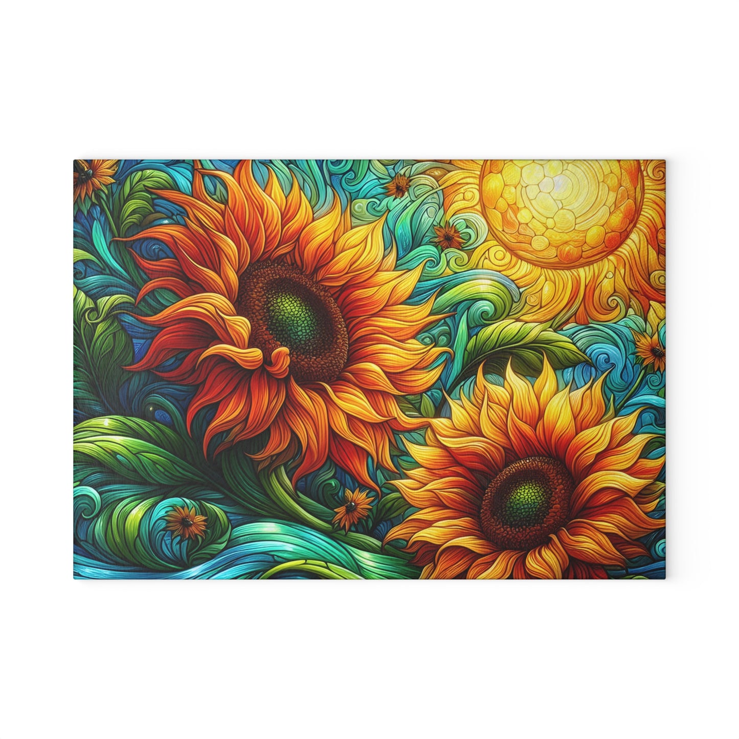 🌻✨ Sunflower Swirl Cutting Board – Vibrant Sunshine for Your Kitchen 🌞