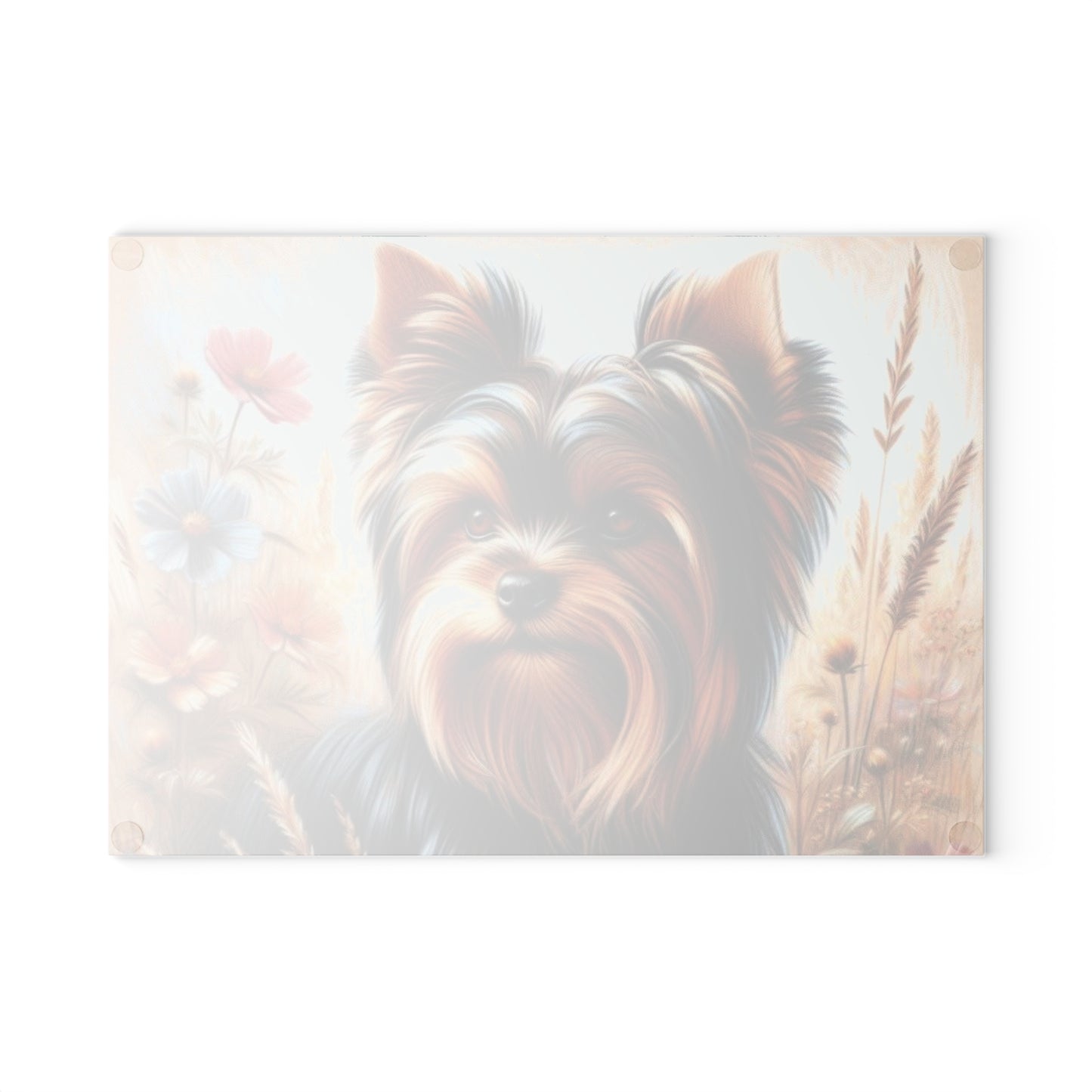 Yorkshire Terrier, tabla de cortar, regalo para amantes de los perros, vidrio templado, regalo de inauguración de la casa, amante de las mascotas, cocina con temática de perros, regalo de chef
