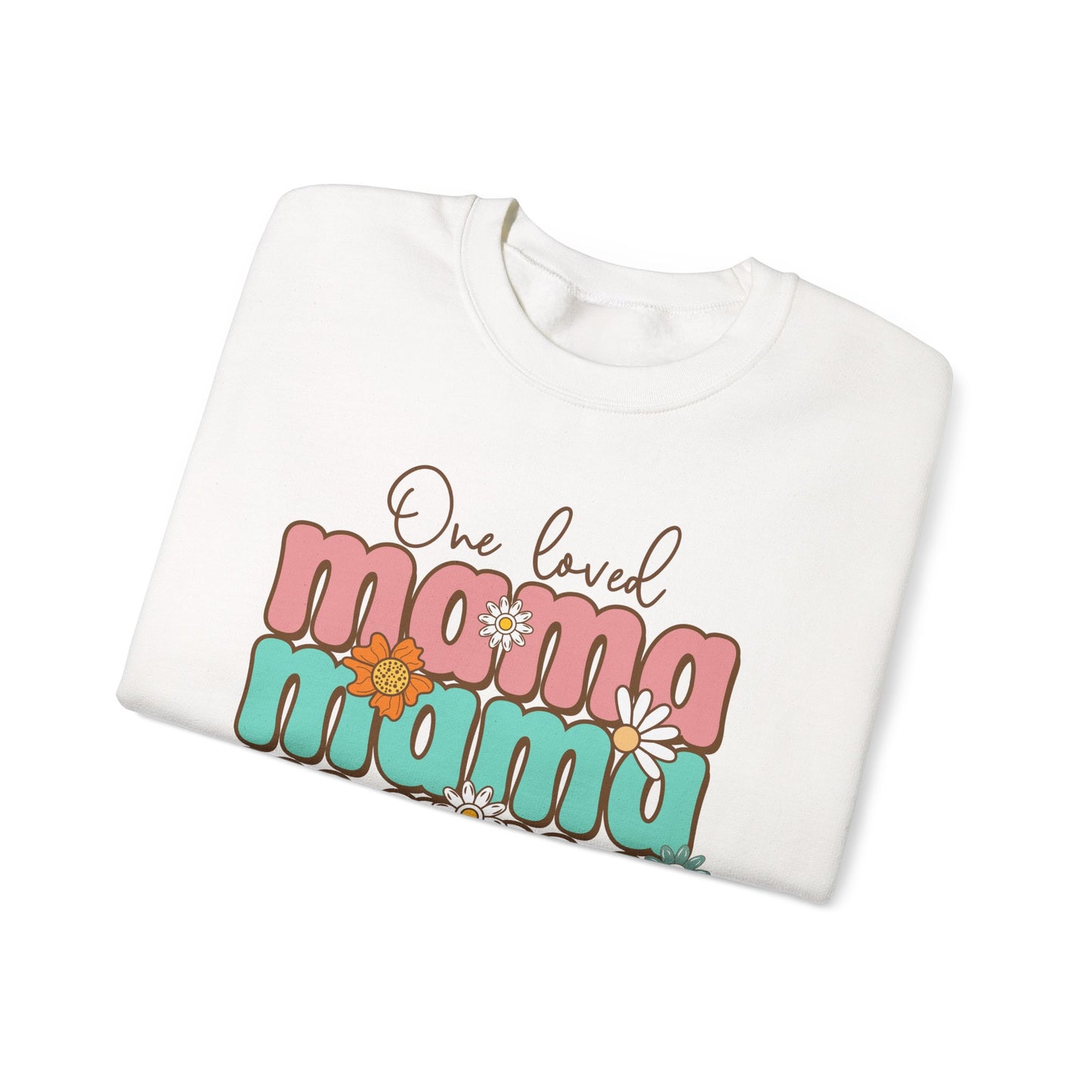 🌼💖 One Loved Mama Sweatshirt – Retro Floral Motherhood Crewneck