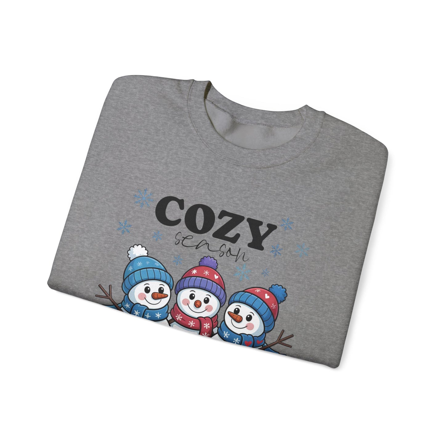 ☃️💙 Cozy Season Snowman Sweatshirt – Adorable Winter Crewneck for Women