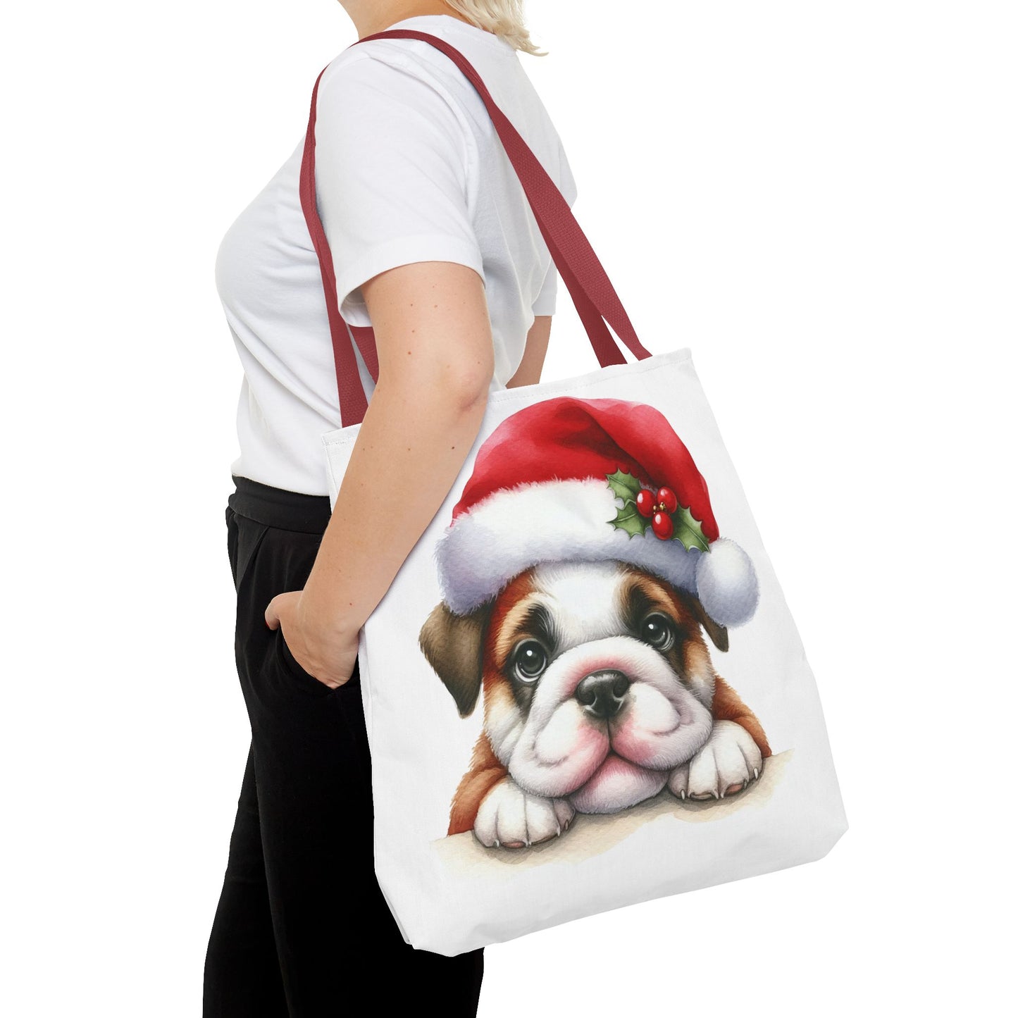 🐾 Bulldog Christmas Tote Bag – Santa Paws Cuteness You Can Carry 🎄
