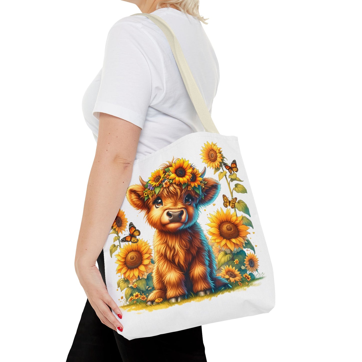 Bolsa de mano de vaca de las Tierras Altas: estética rústica de granja, bolsa de compras reutilizable con un toque rústico y chic, regalo inspirado en la naturaleza para amantes de los animales.