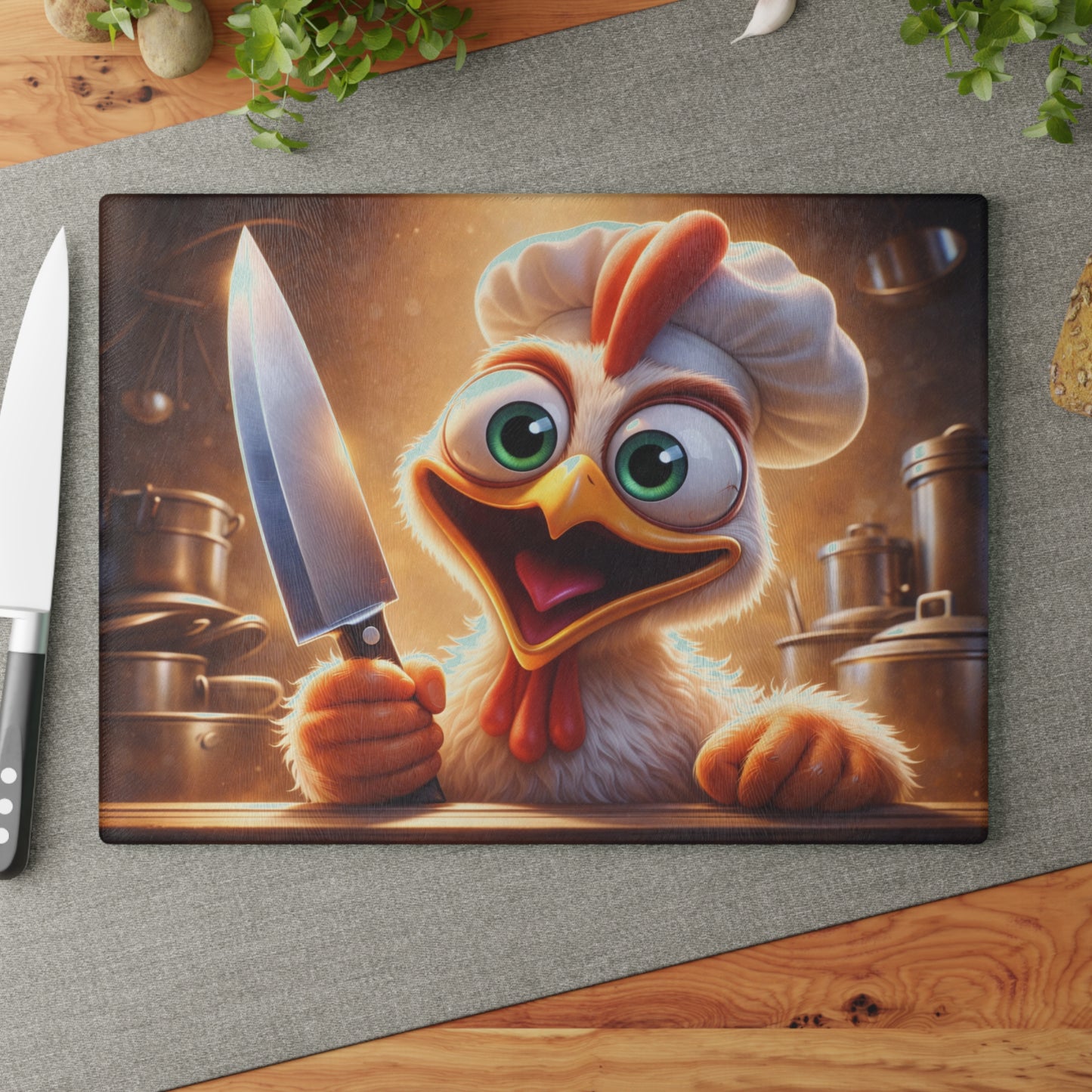 Crazy Chicken Chef Cutting Board – Whisking Up Chaos in the Kitchen!