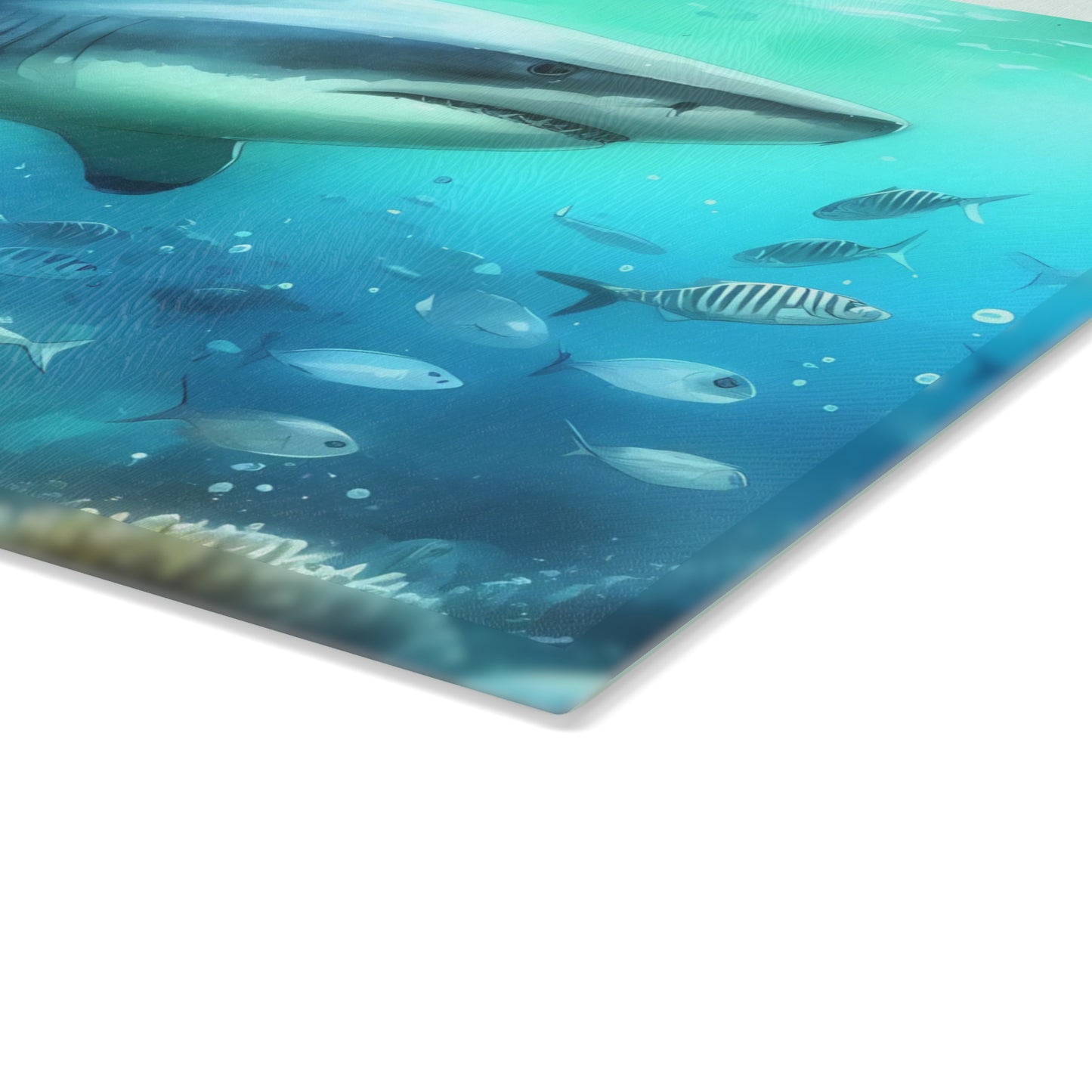Shark kitchen decor, ocean theme cutting board, shark gift idea, shark lover gift, shark-themed gift, unique cutting board