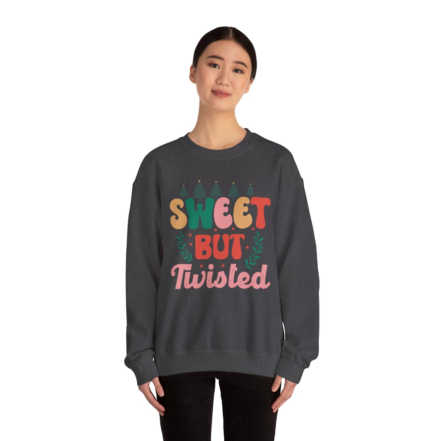🎀✨ Sweet But Twisted Sweatshirt – Retro Pastel Christmas Vibes for the Season 🌲💖