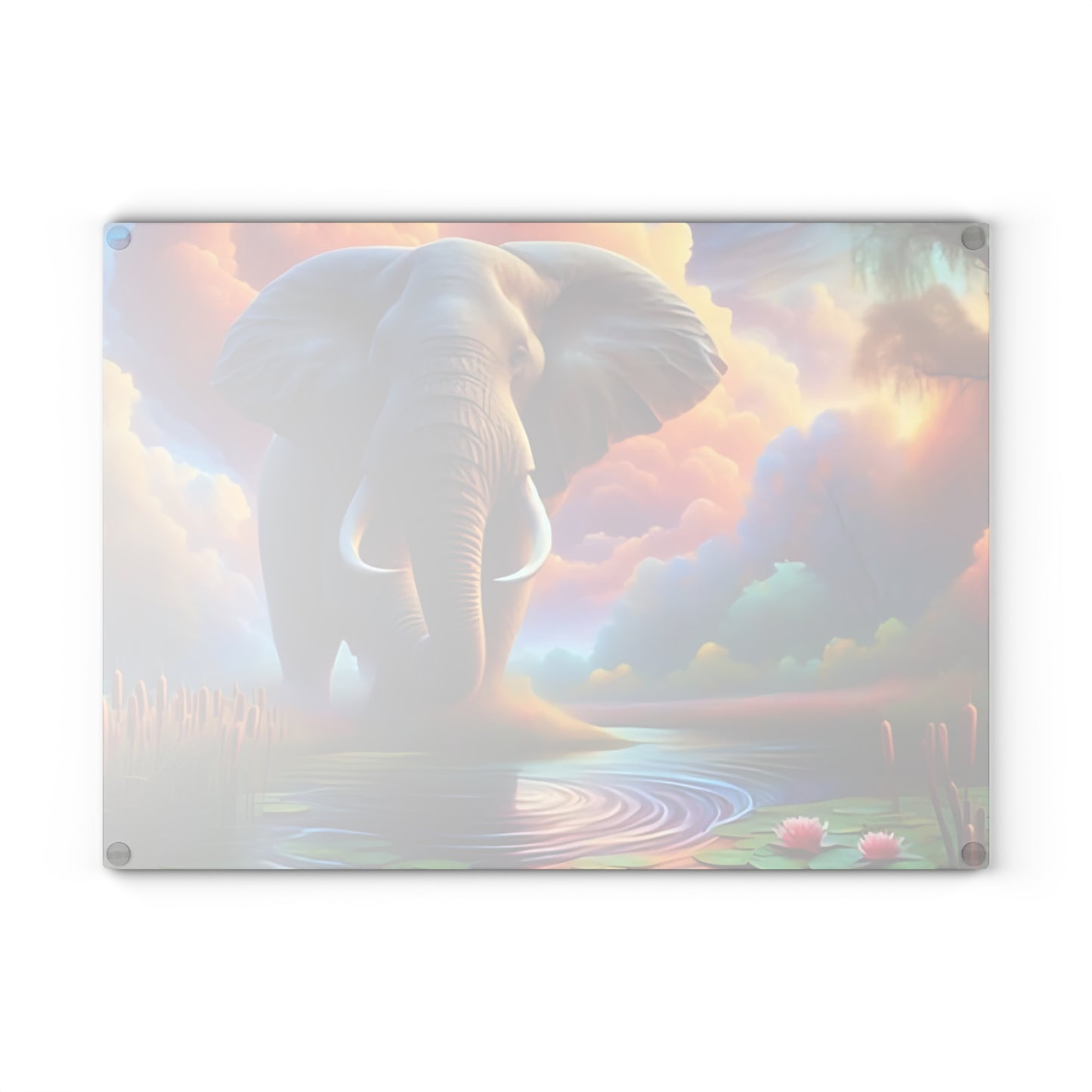 Elephant Tempered Glass Cutting Board