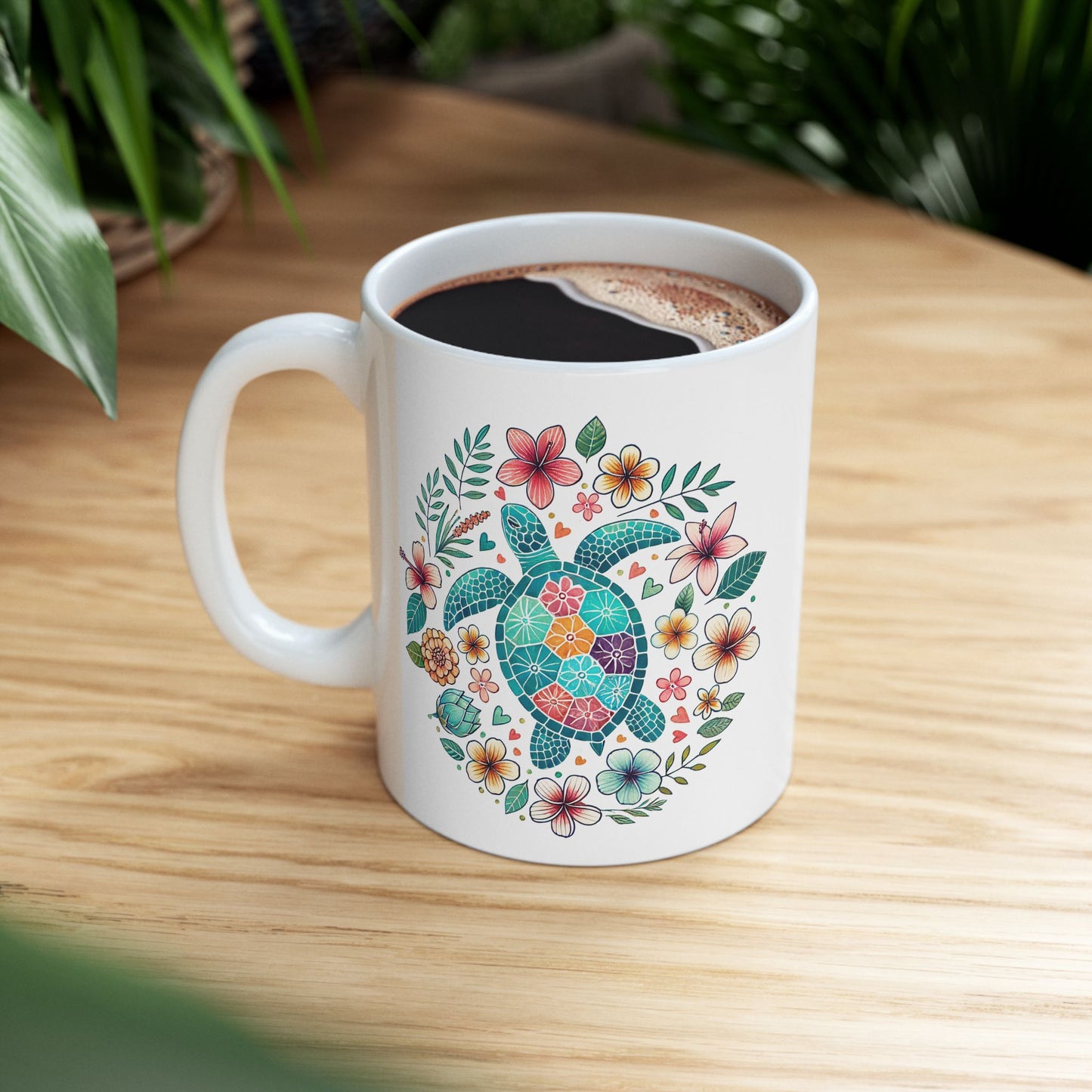 🐢 Personalized Sea Turtle Mug – A Beautiful Blend of Nature and Color! 🌸