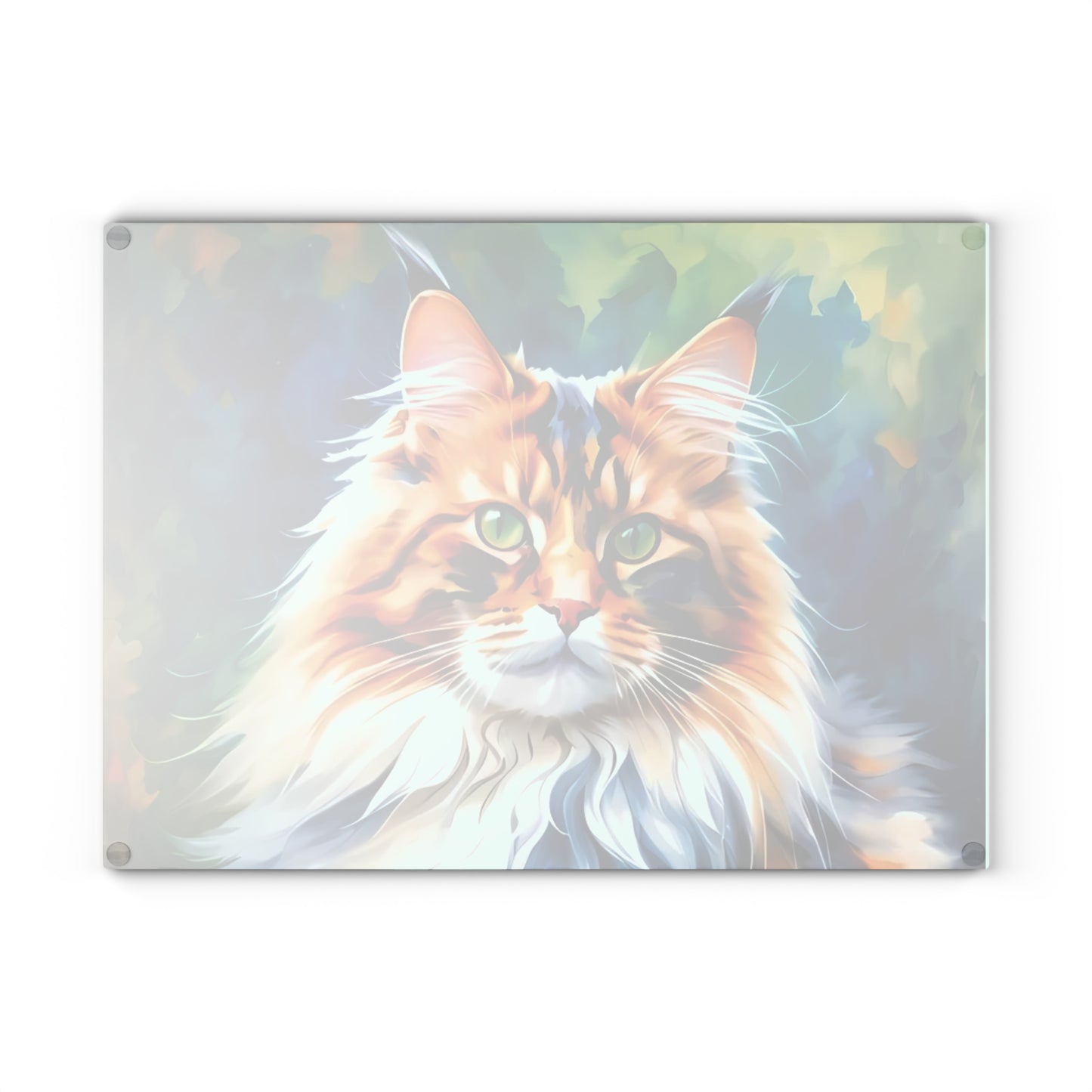🐾🌿 Green-Eyed Maine Coon Forest Cat Cutting Board – Fierce Feline Charm for Nature-Loving Kitchens 🐱✨