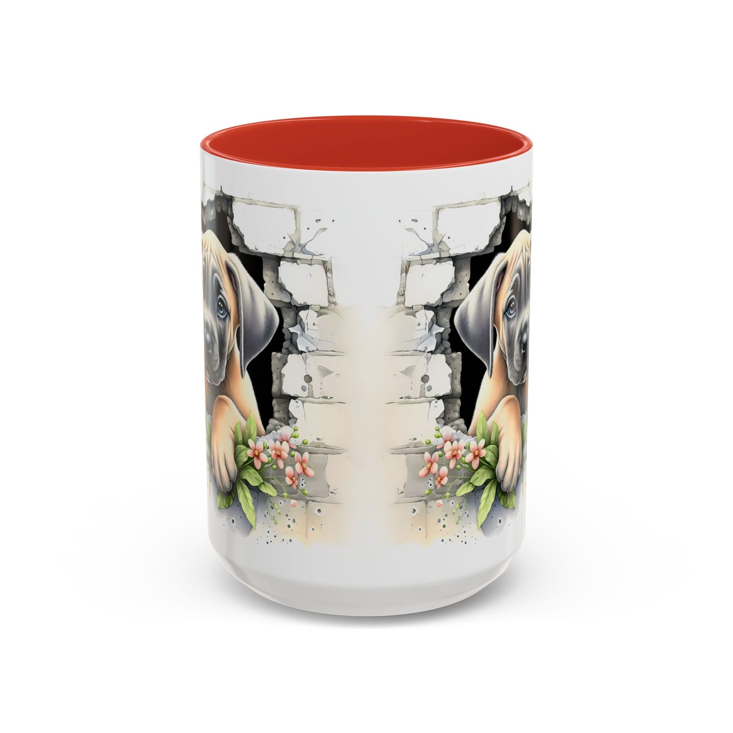 🐾 Great Dane Puppy Accent Mug – Sweet Peek-Through Puppy Design ☕💛