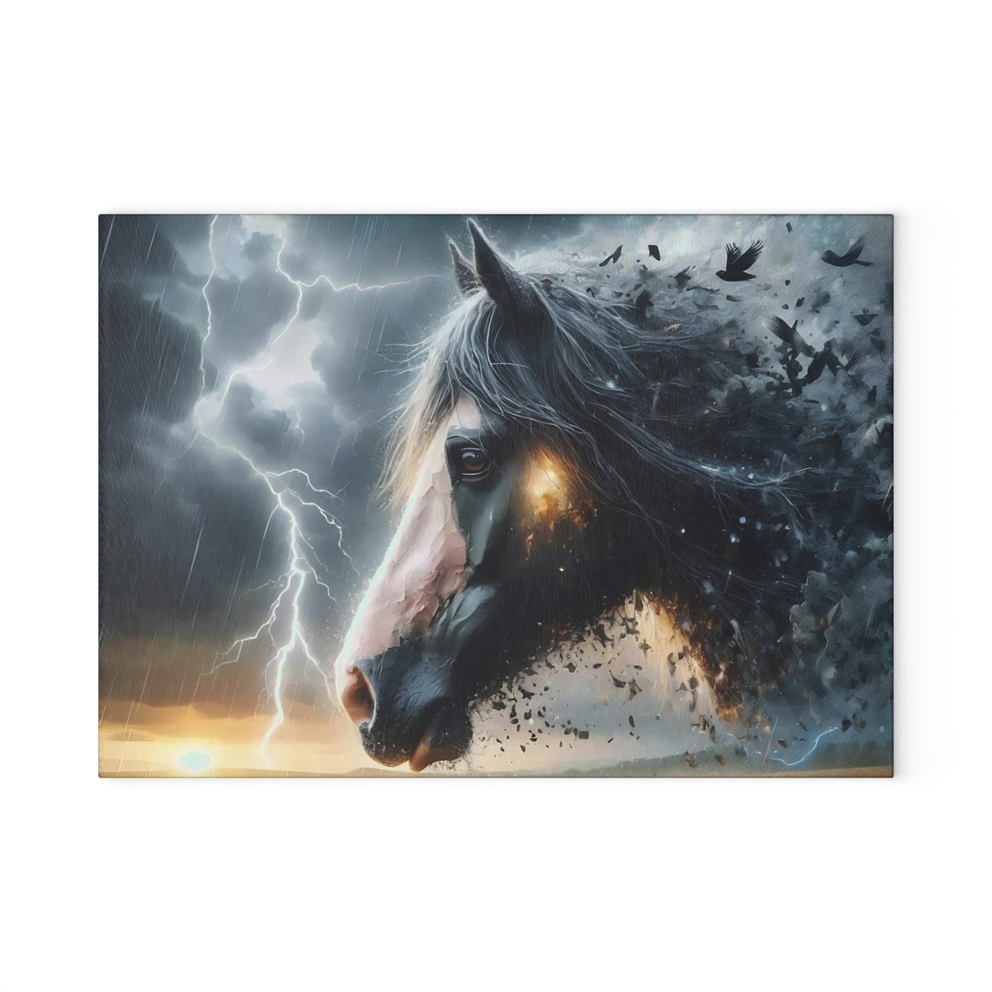Tabla de cortar de caballo, tabla de cortar de vidrio templado, tabla de charcutería, tabla de cortar, regalo de inauguración de la casa, tabla de cortar personalizada