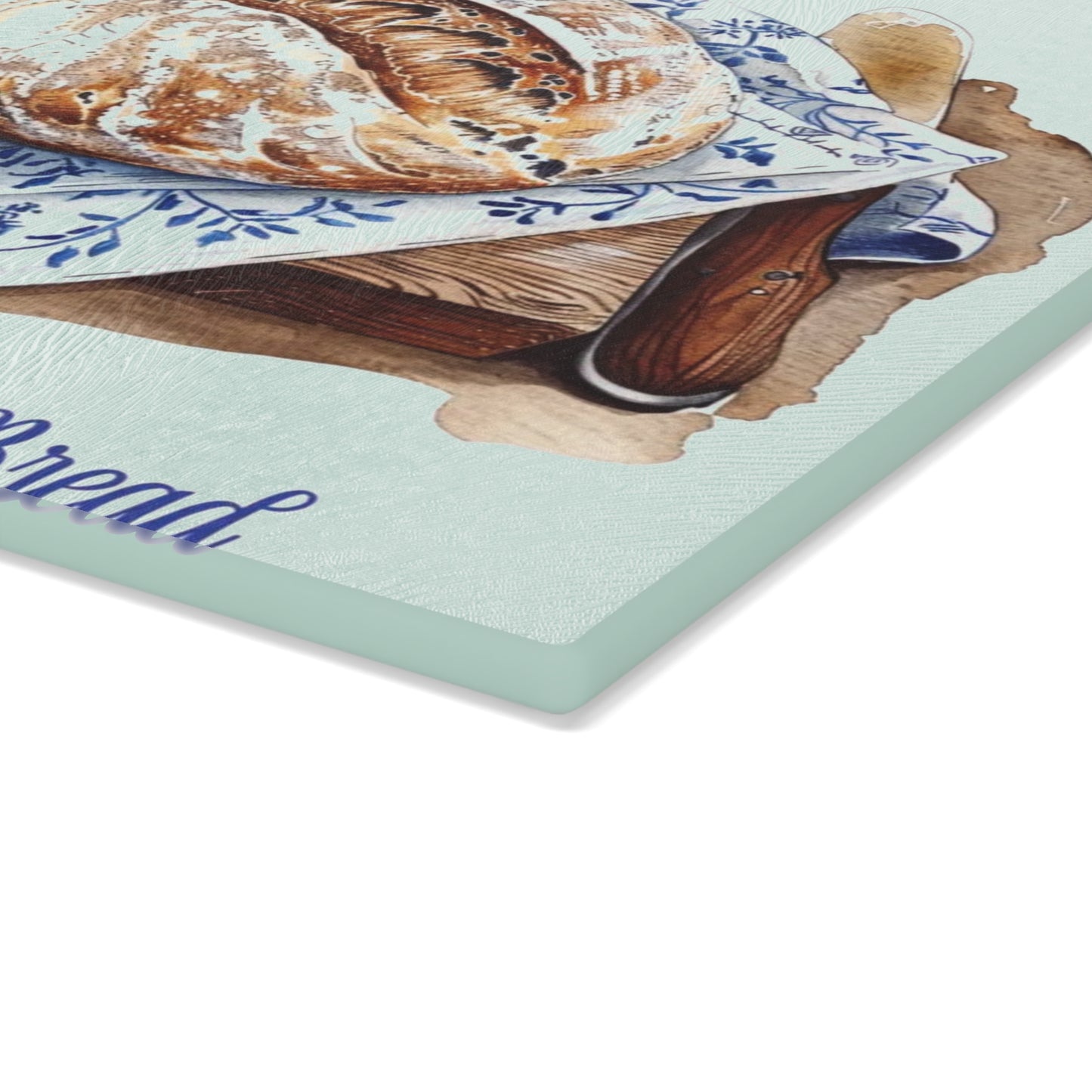 🍞✨ “Daily Bread Blessing” Glass Cutting Board – Warm Faith for Your Kitchen