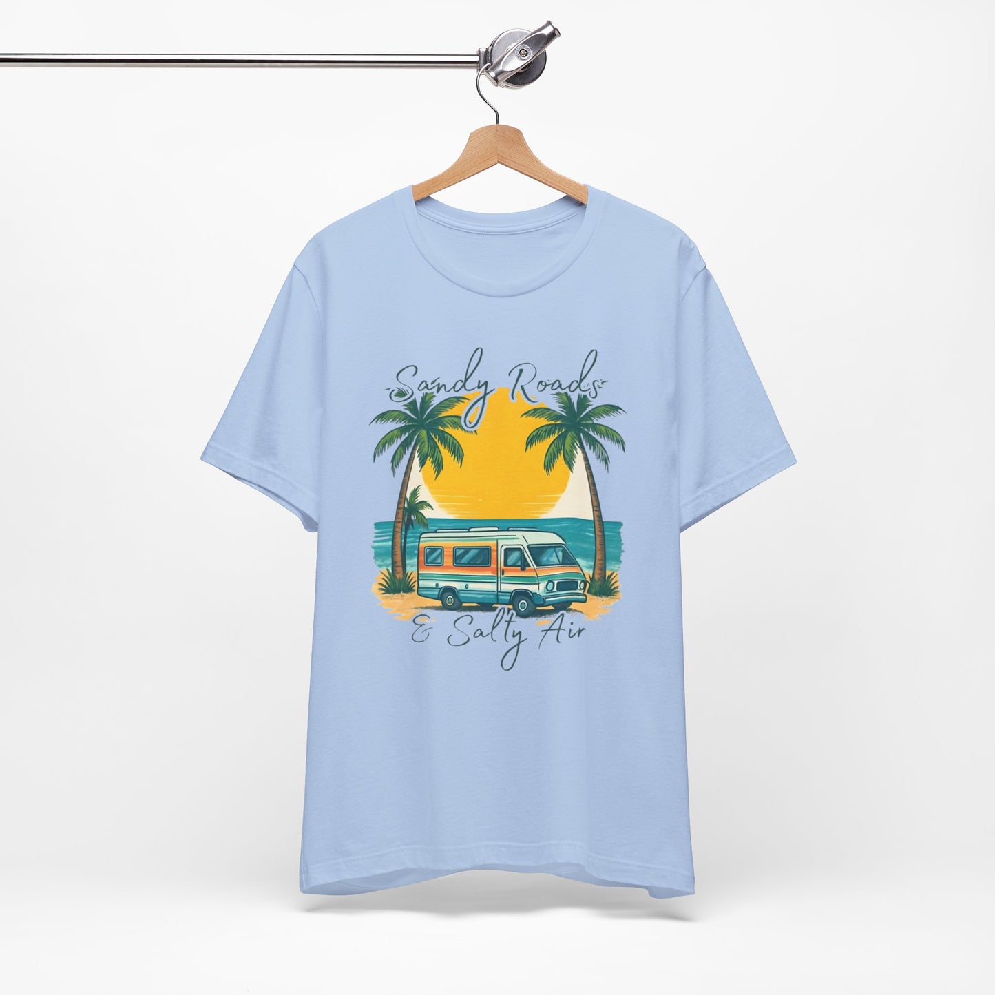 Camiseta Sandy Roads &amp; Salty Air: Camisa playera ligera para mujer para días costeros y ambiente veraniego.