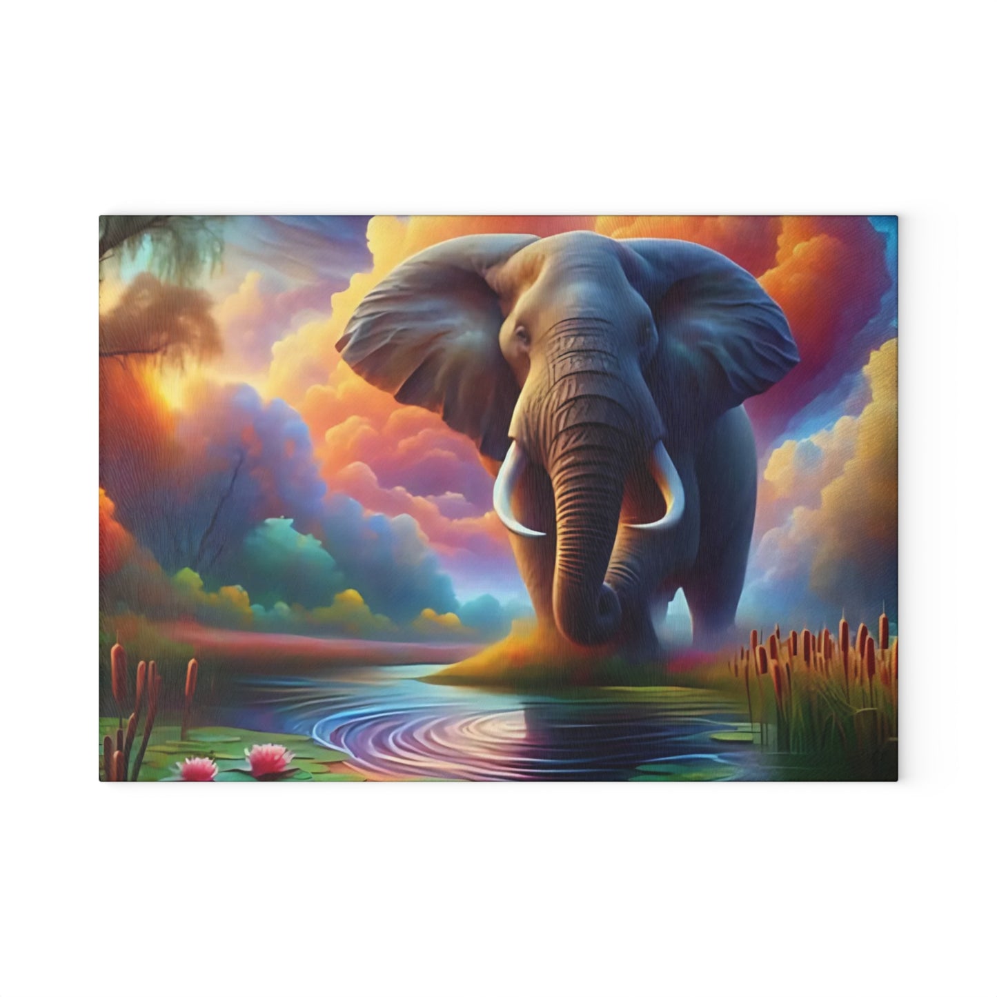 Elephant Tempered Glass Cutting Board