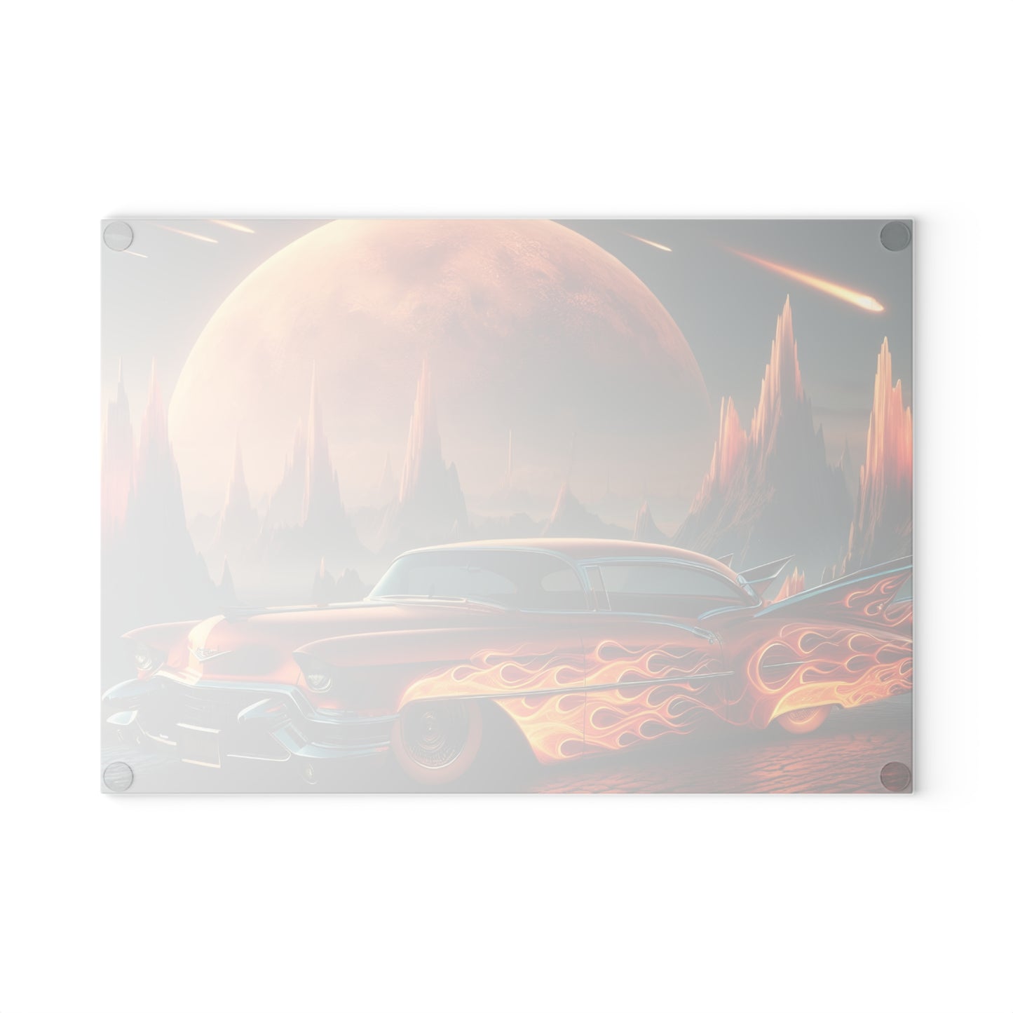 🔥 Retro Flame Classic Car Cutting Board – Bold Style for Kitchen & Garage Lovers 🚗