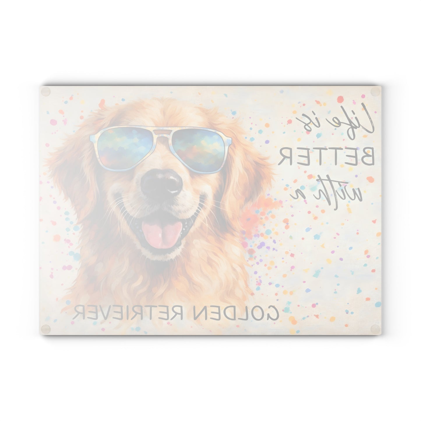 Golden Retriever Glass Cutting Board – Sunny Smiles & Kitchen Style