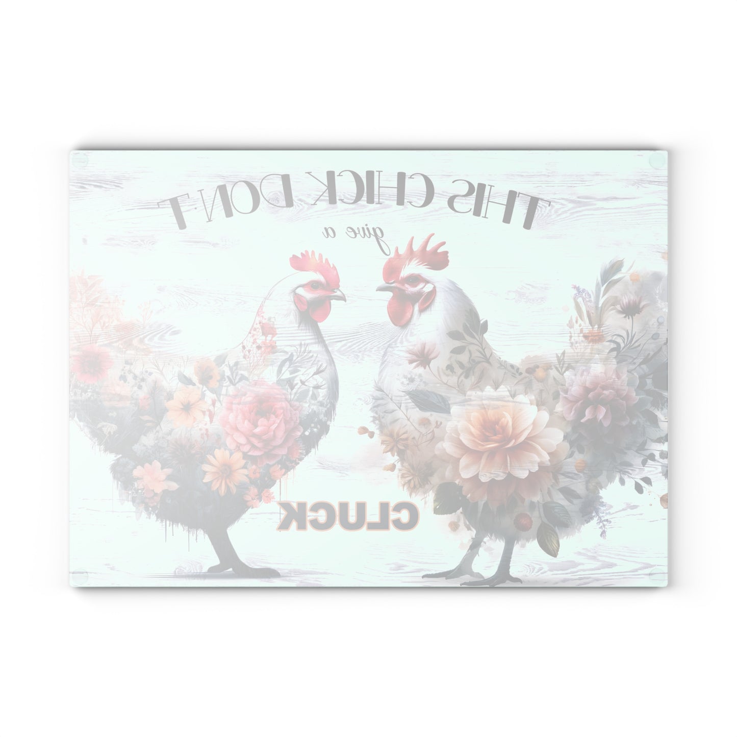 Tabla de cortar de vidrio "A esta chica le importa un comino" - Sassy Hen &amp; Rooster Farmhouse Flair