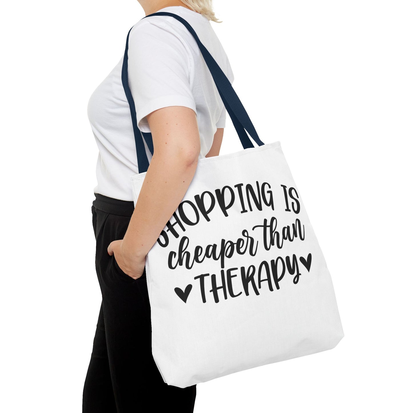 🛍️ Shopping Is Cheaper Than Therapy Tote Bag – Fun & Stylish Everyday Carry ❤️