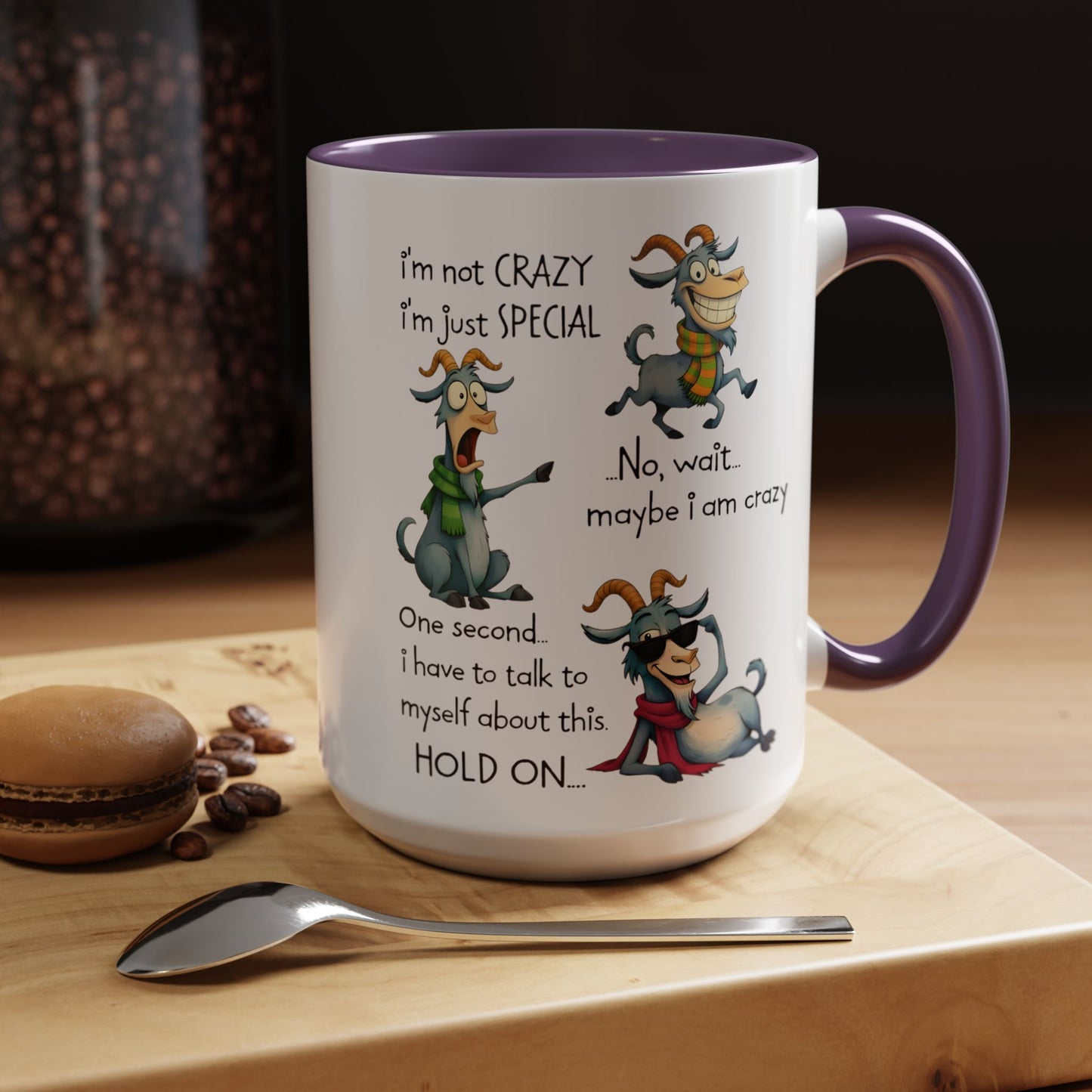 Funny Goat Quote Coffee Mug – “I’m Not Crazy, I’m Just Special” Humor Mug