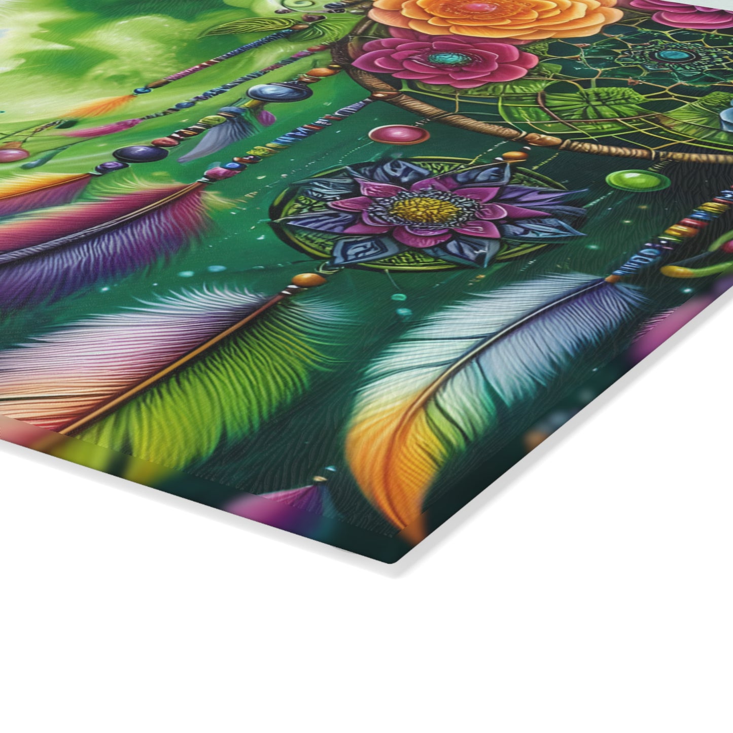 🐺🌙 Dreamcatcher Wolf Cutting Board – Mystic Beauty for Your Kitchen ✨