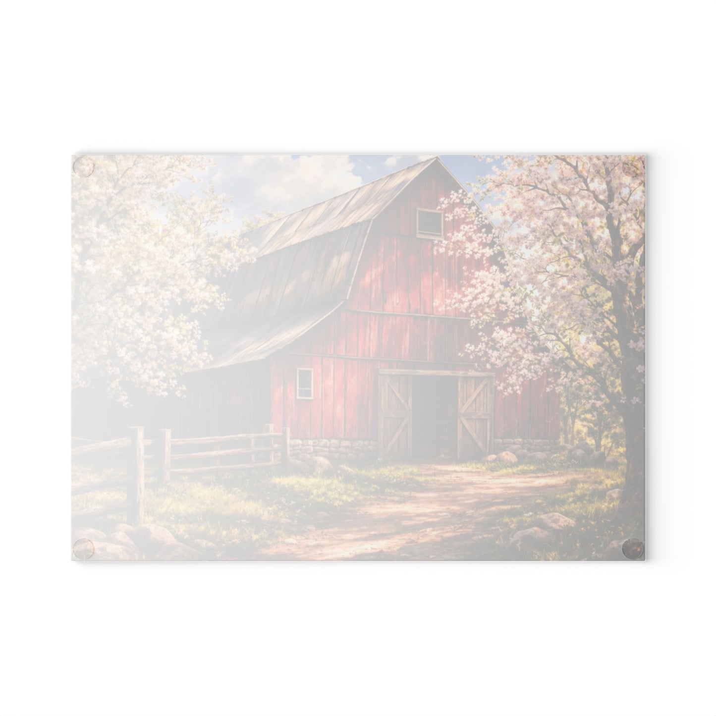 Red Spring Barn Blossom Glass Cutting Board