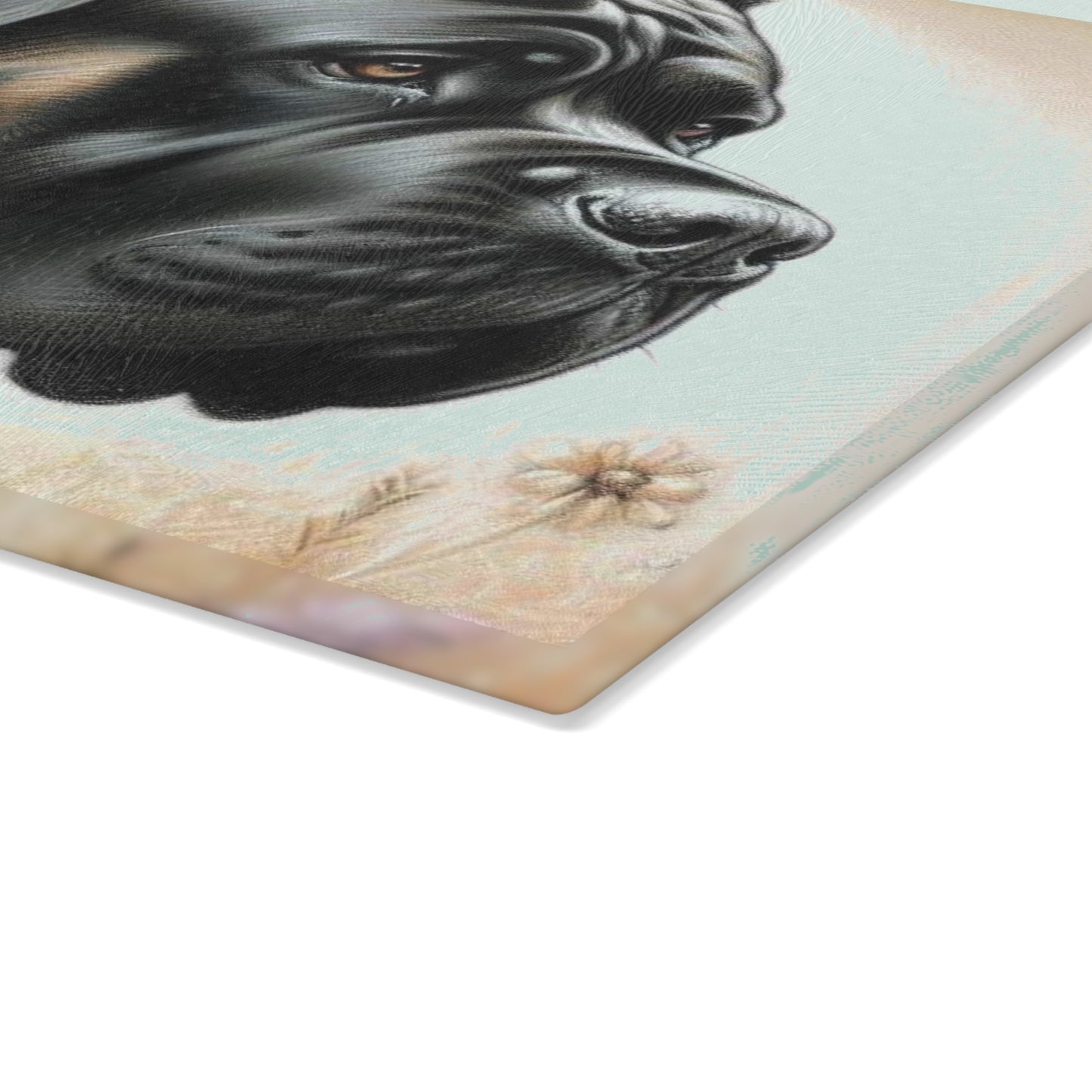 🖤 Cane Corso Cutting Board – Majestic Strength Meets Floral Elegance 🌾