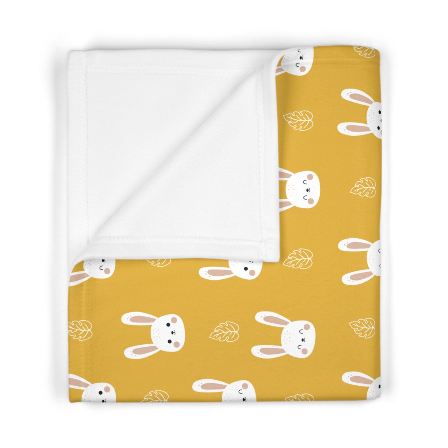 🐰 Velveteen Plush Bunny Blanket – Mustard (Honey) - Seasonal Color