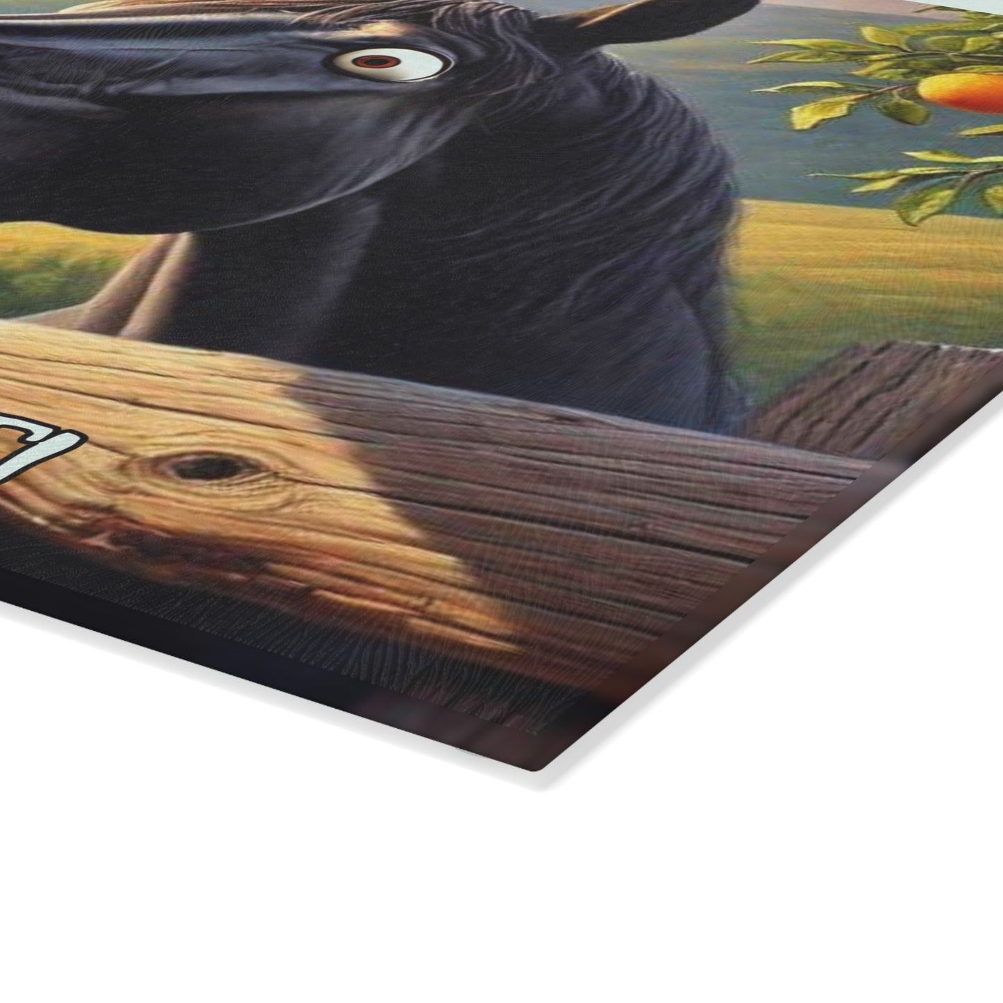 Tabla de cortar de vidrio, diseño de caballo ranchero, decoración de cocina occidental, regalo para amantes de los caballos, estilo rústico, tabla de cortar, tabla de charcutería