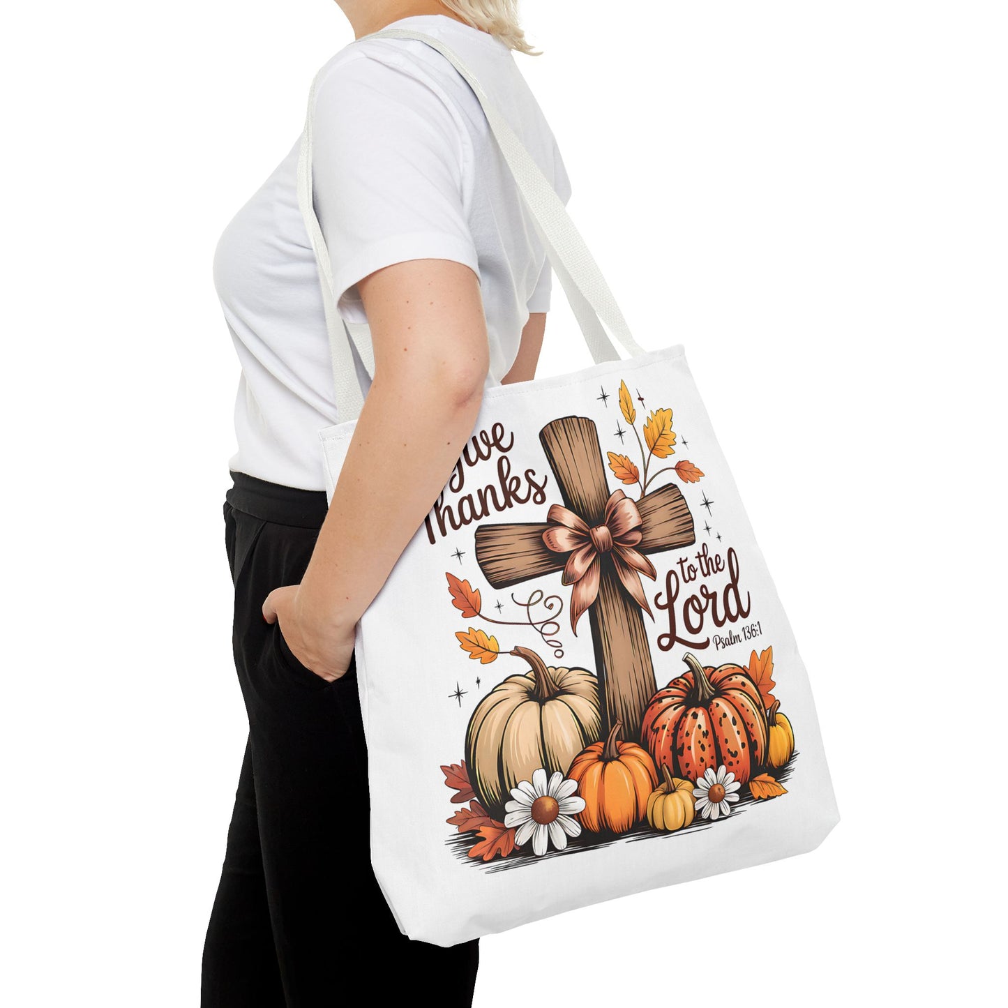 🙏 Give Thanks to the Lord Tote Bag – Faith and Fall Season Style