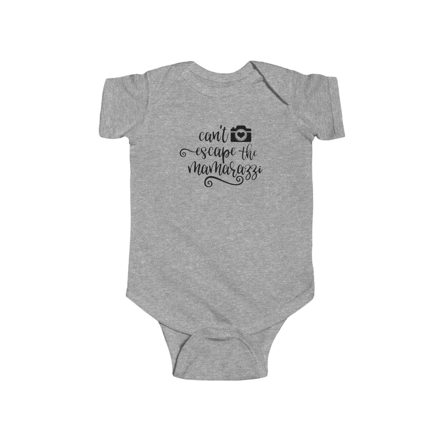 Body de bebé "No puedes escapar de Mamarazzi" - Diseño de cámara y corazón