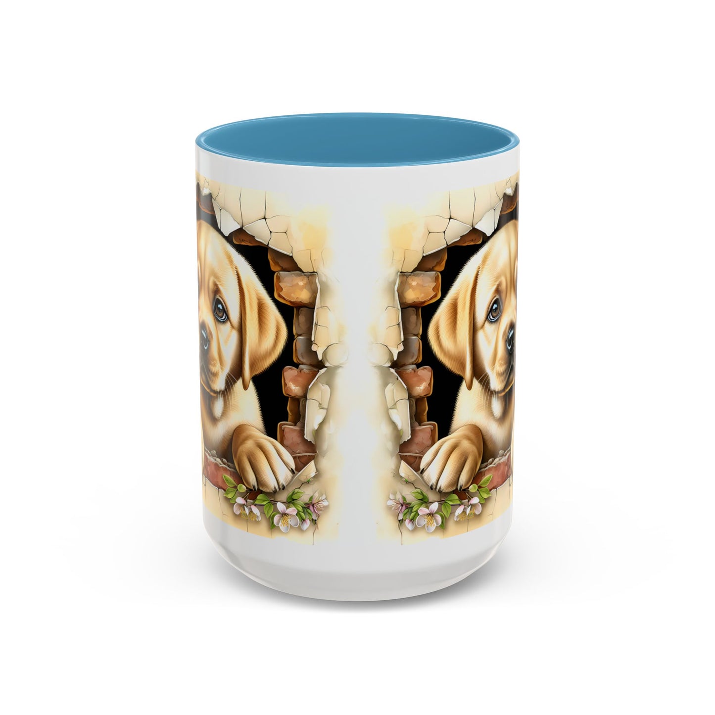 🐶☕ Labrador Puppy Peek Accent Mug – Sweet Yellow Lab Lover Gift ✨💛