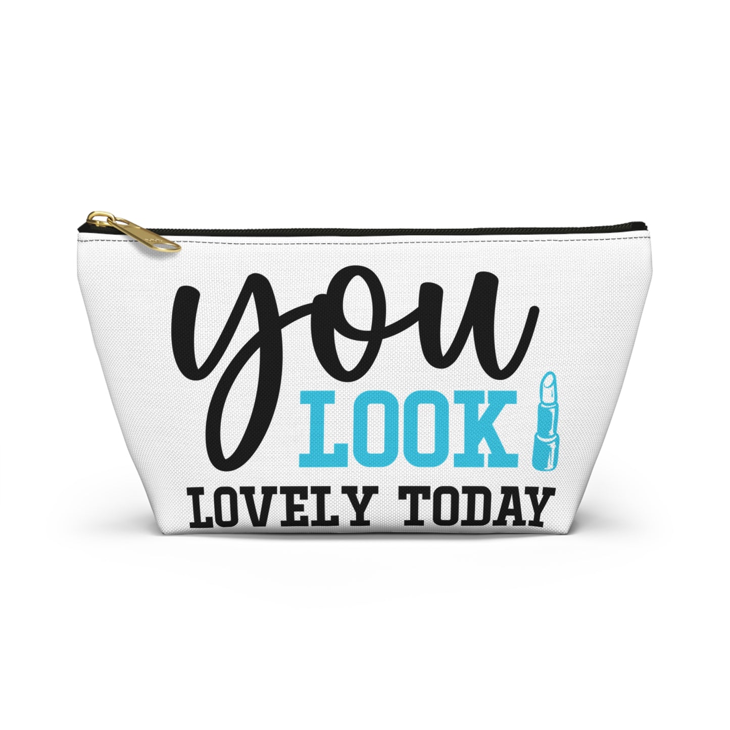 Accessory Pouch – "You Look Lovely Today" Blue Makeup Bag