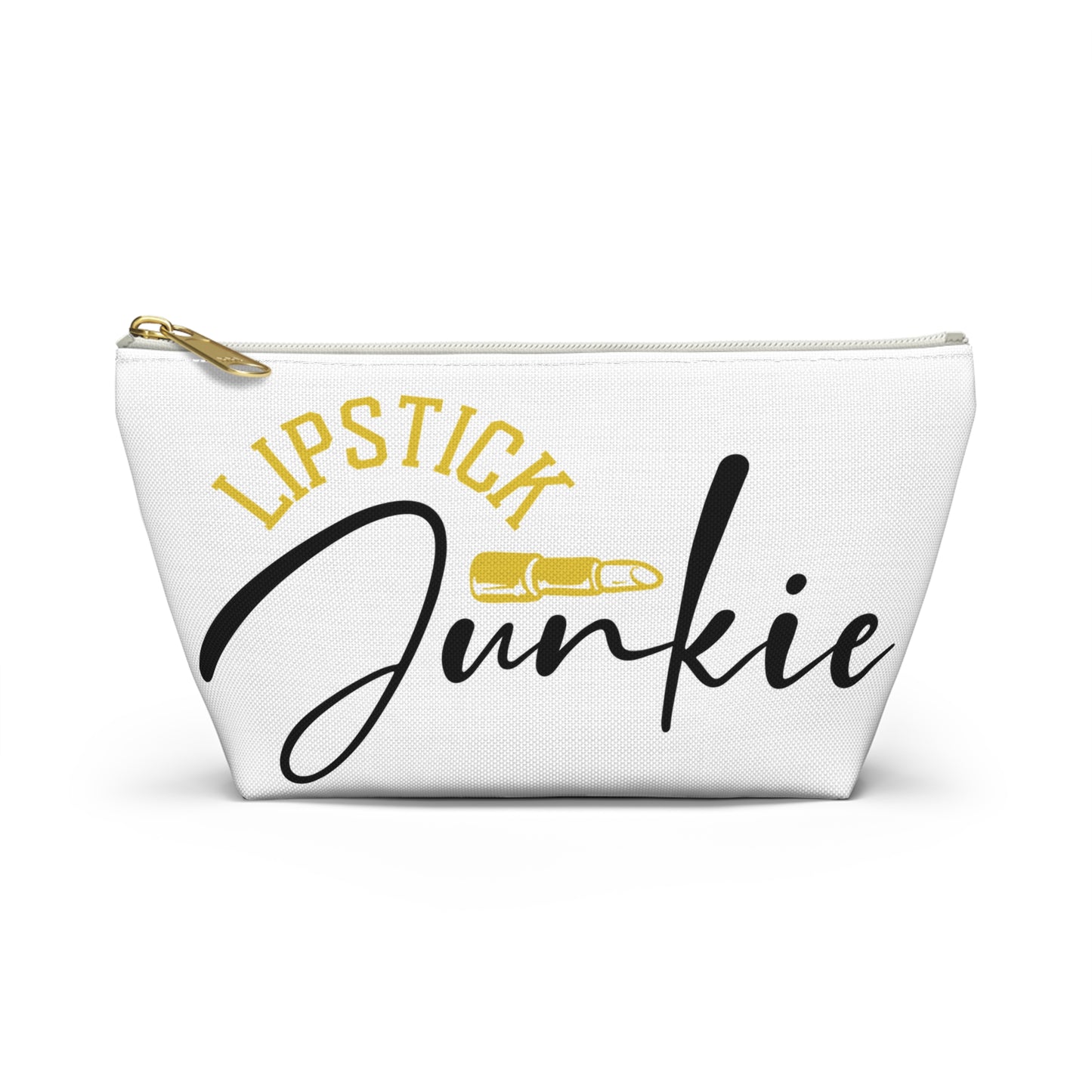 Accessory Pouch – "Lipstick Junkie" Yellow Makeup Bag