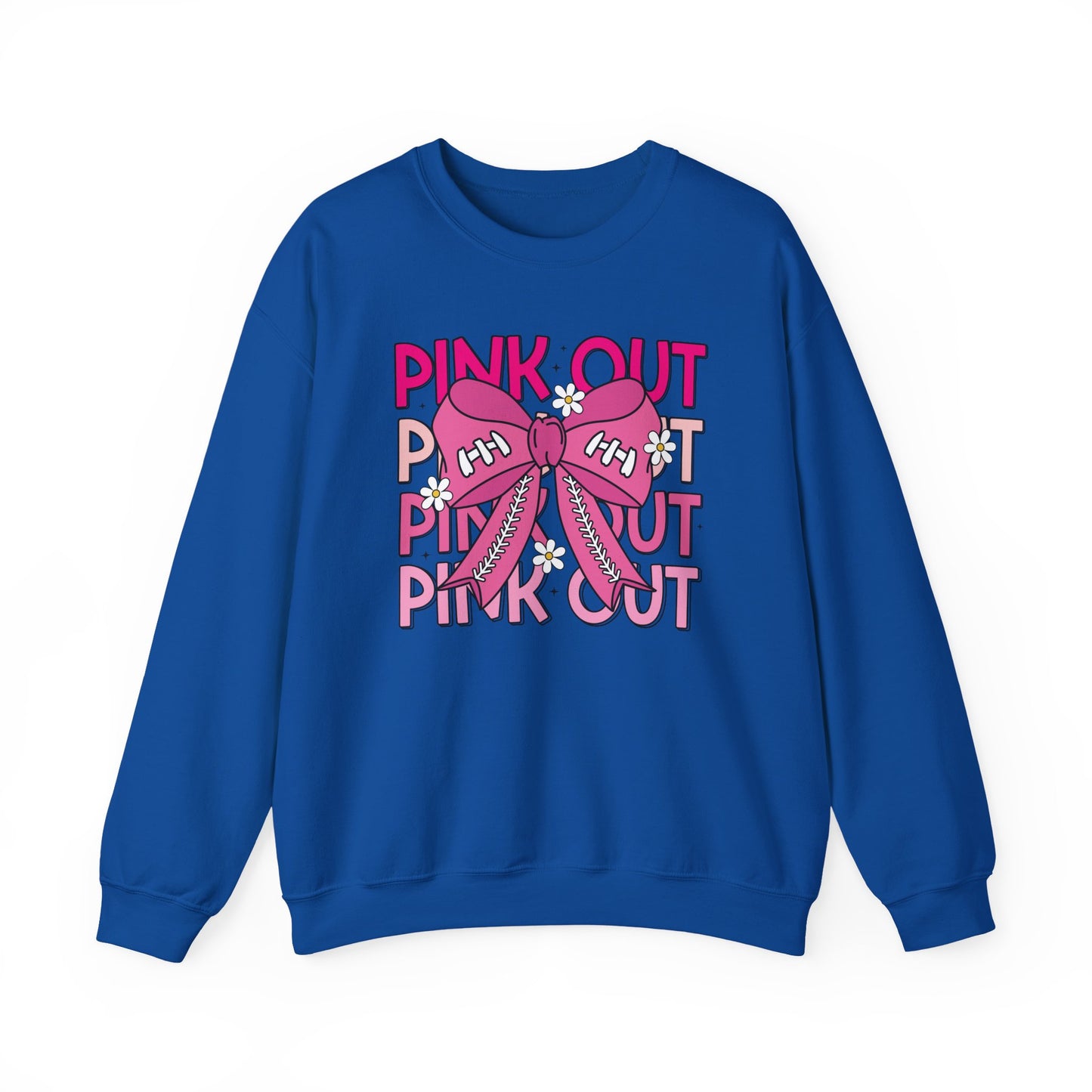 🎀🌸 Pink Out Sweatshirt – Cheer Bow Breast Cancer Awareness